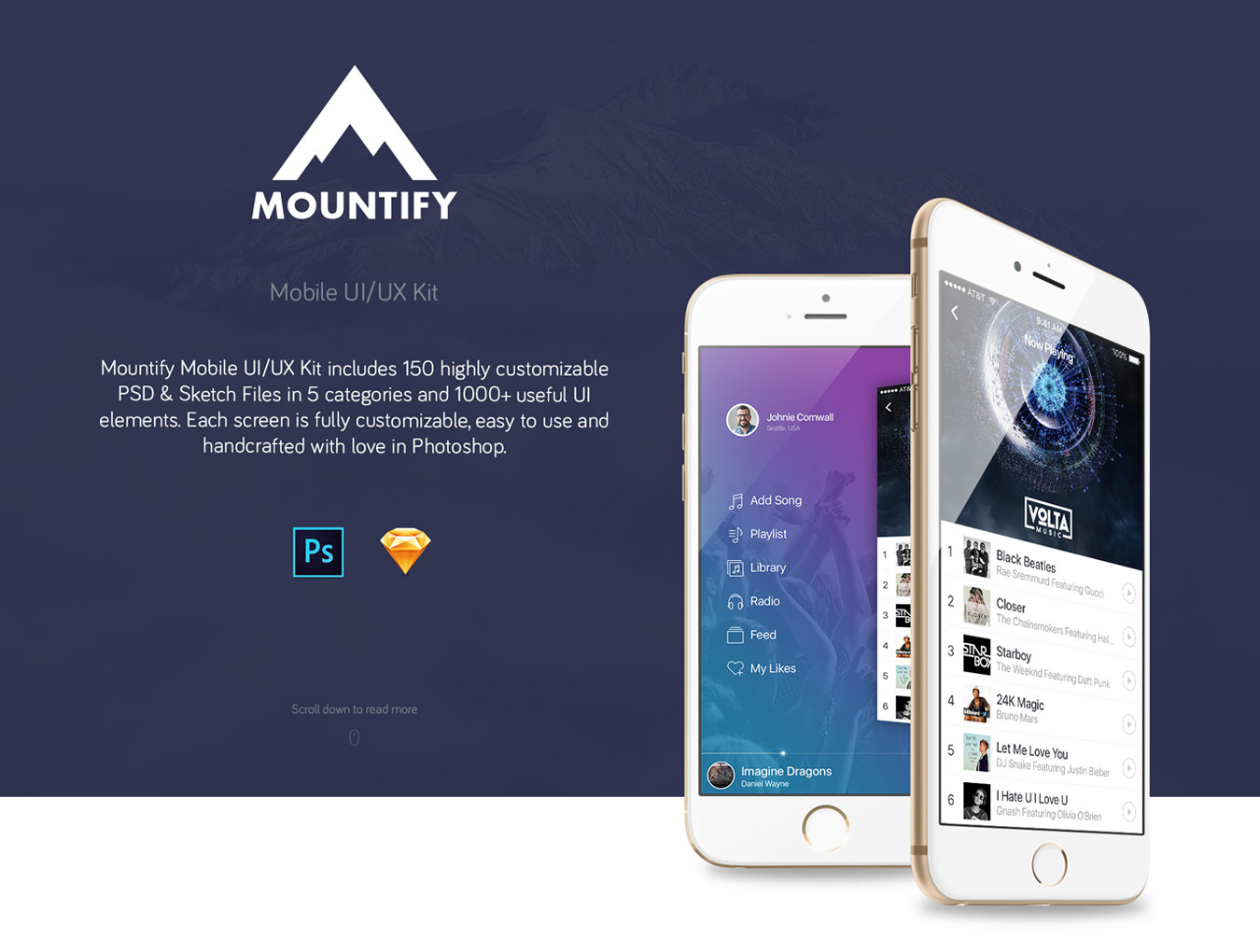 时尚旅行度假电子商务社交媒体分享移动手机APP UI工具包 Mountify Mobile UI Kit插图