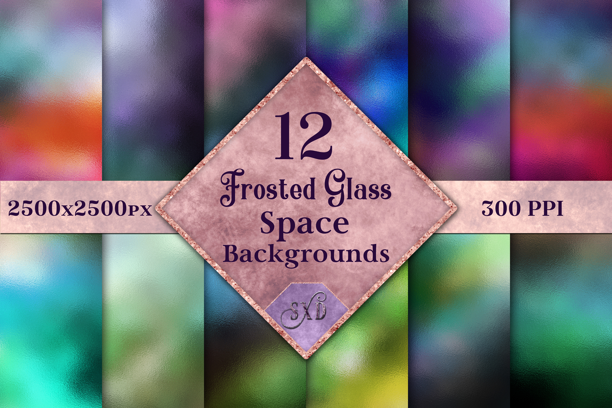 磨砂玻璃质感背景纹理集 Frosted Glass Space Backgrounds插图