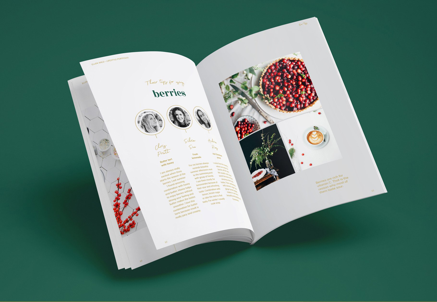 绿色烹饪料理男女服装营销INDD画册模板 Green Duo Pack Magazine Templates插图5