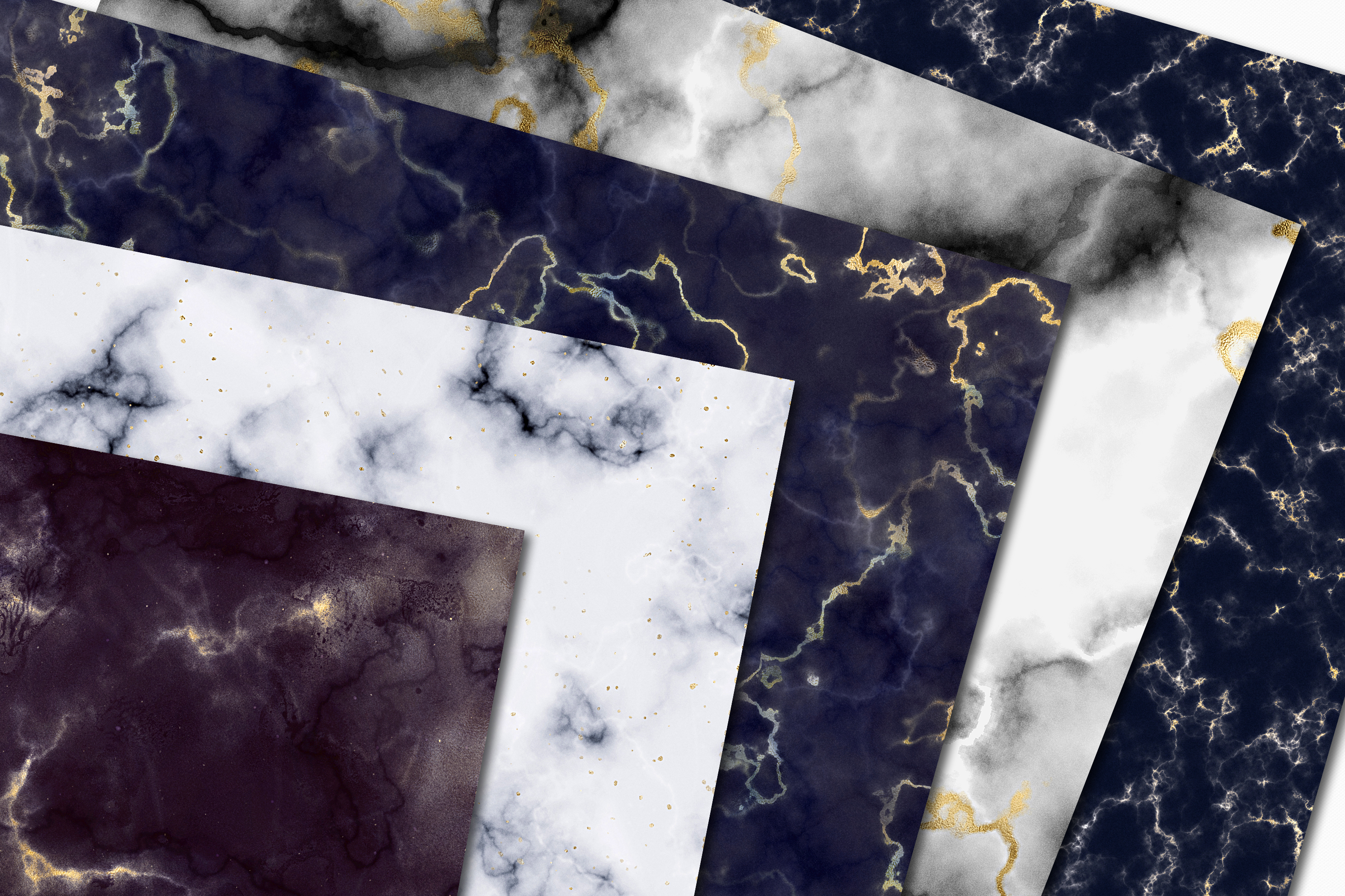 逼真大理石数字纸JPG纹理 Marble Digital Papers – 10 Veined Marble Textures插图1