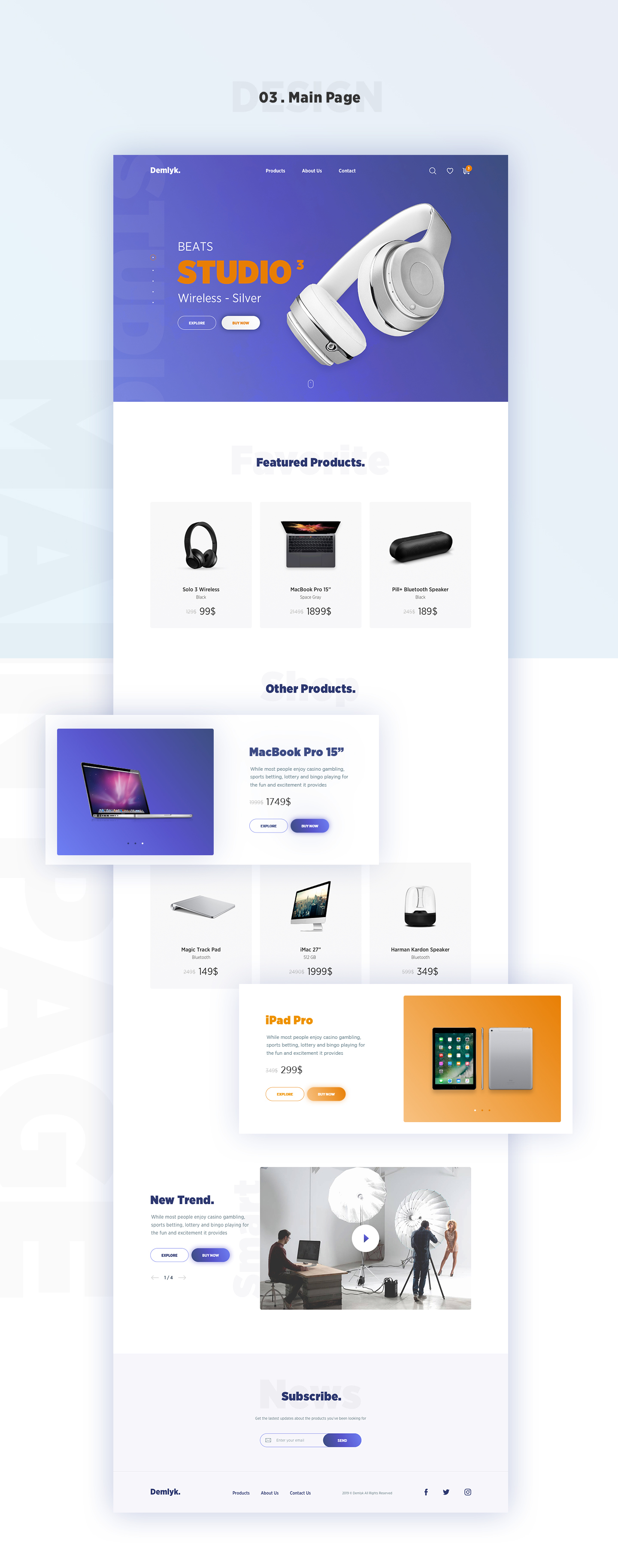 精选免费现代简约购物网站UI工具包 Demlyk Shopping UI Kit插图2