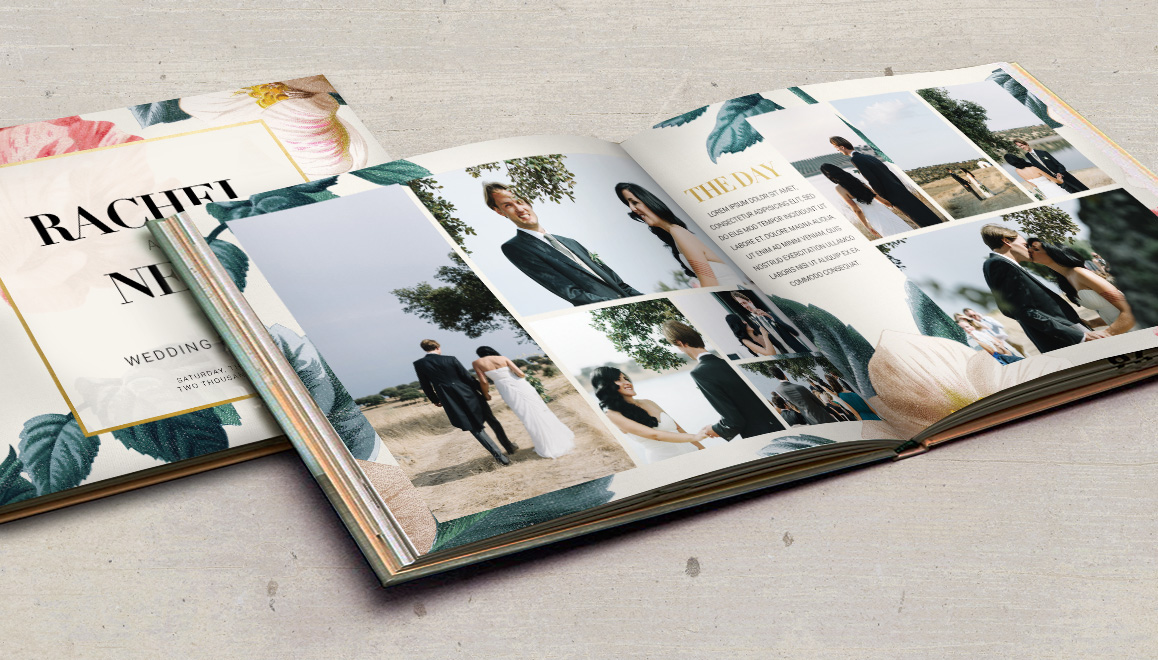 优雅花卉纹理婚礼画册相册PSD模板 Elegant Jardin Wedding Photobook插图3