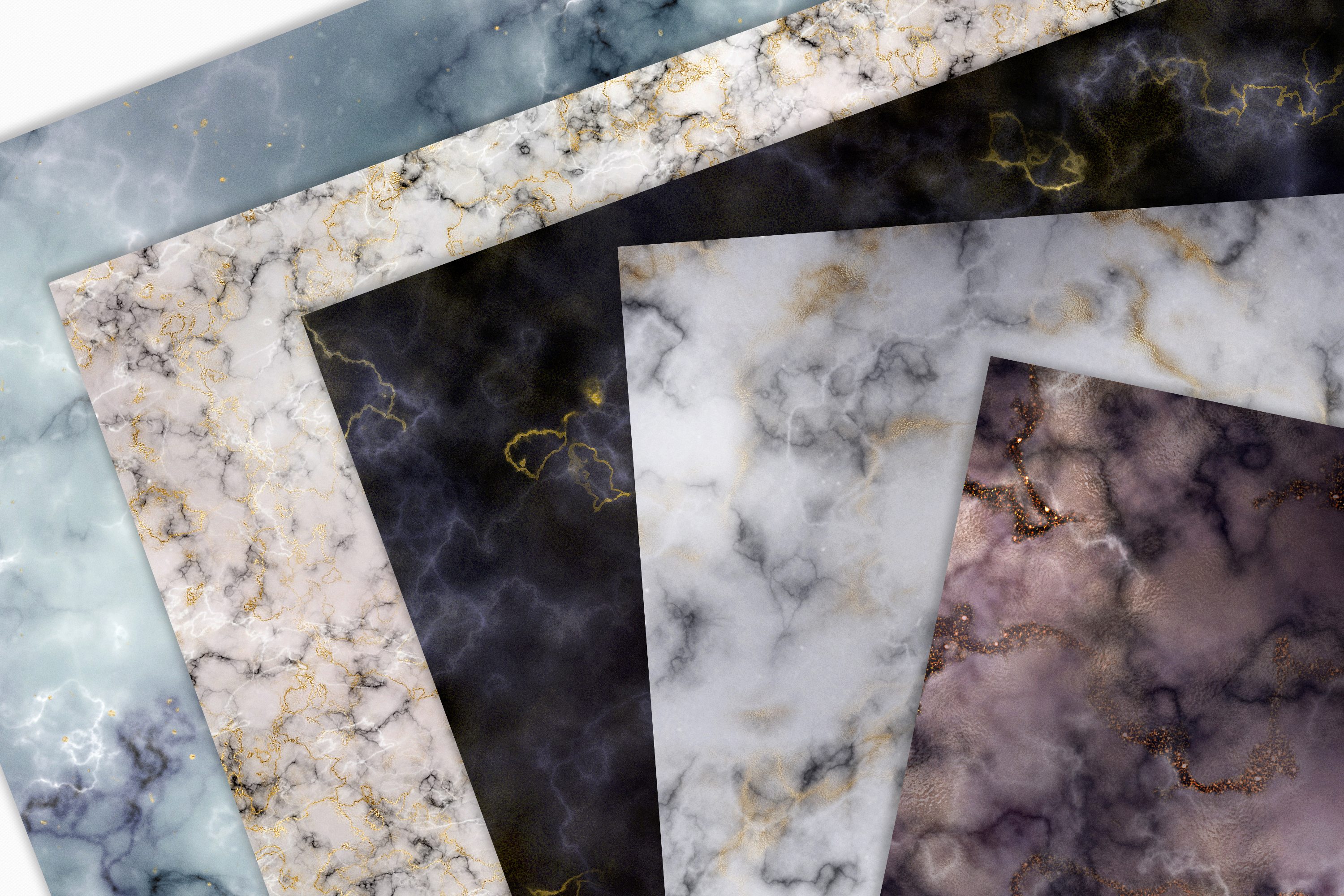 逼真大理石数字纸JPG纹理 Marble Digital Papers – 10 Veined Marble Textures插图3