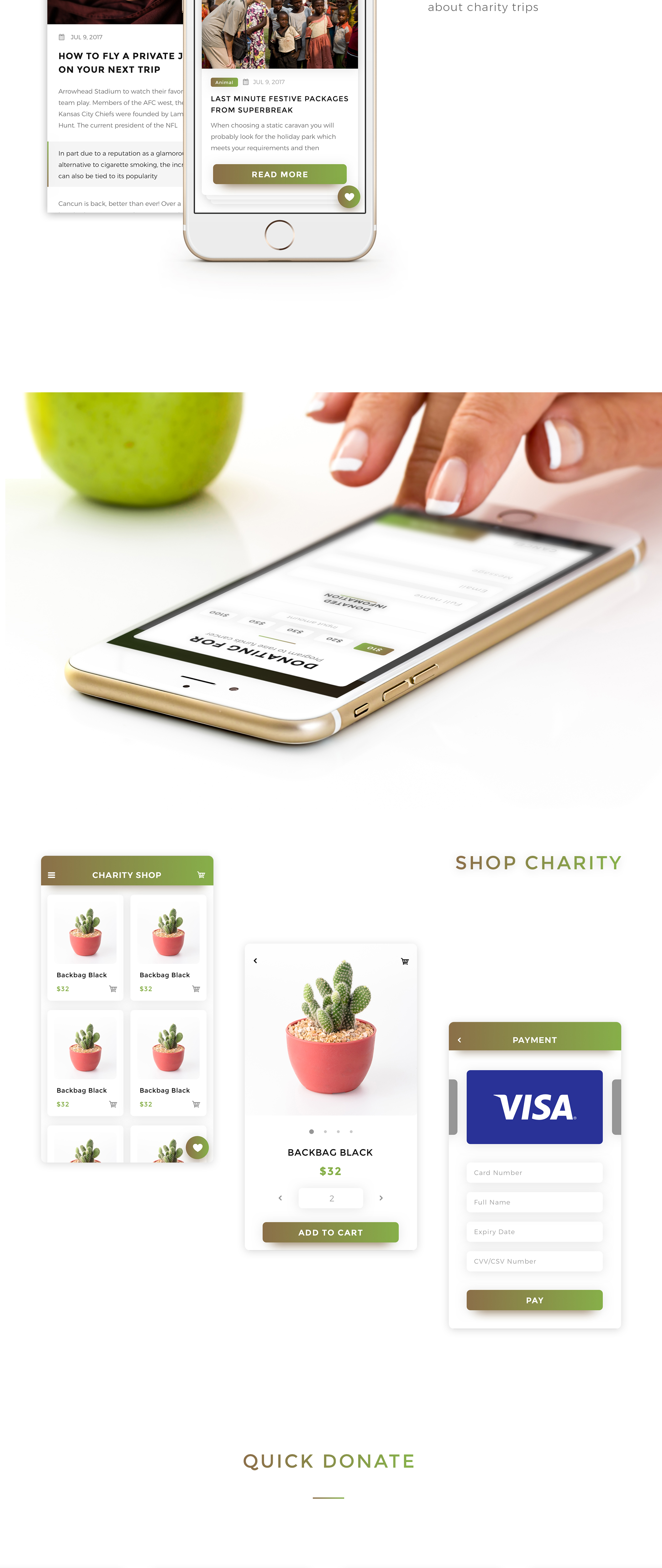 慈善公益活动手机APP UI工具包 Janna Charity Mobile UI Kit插图3