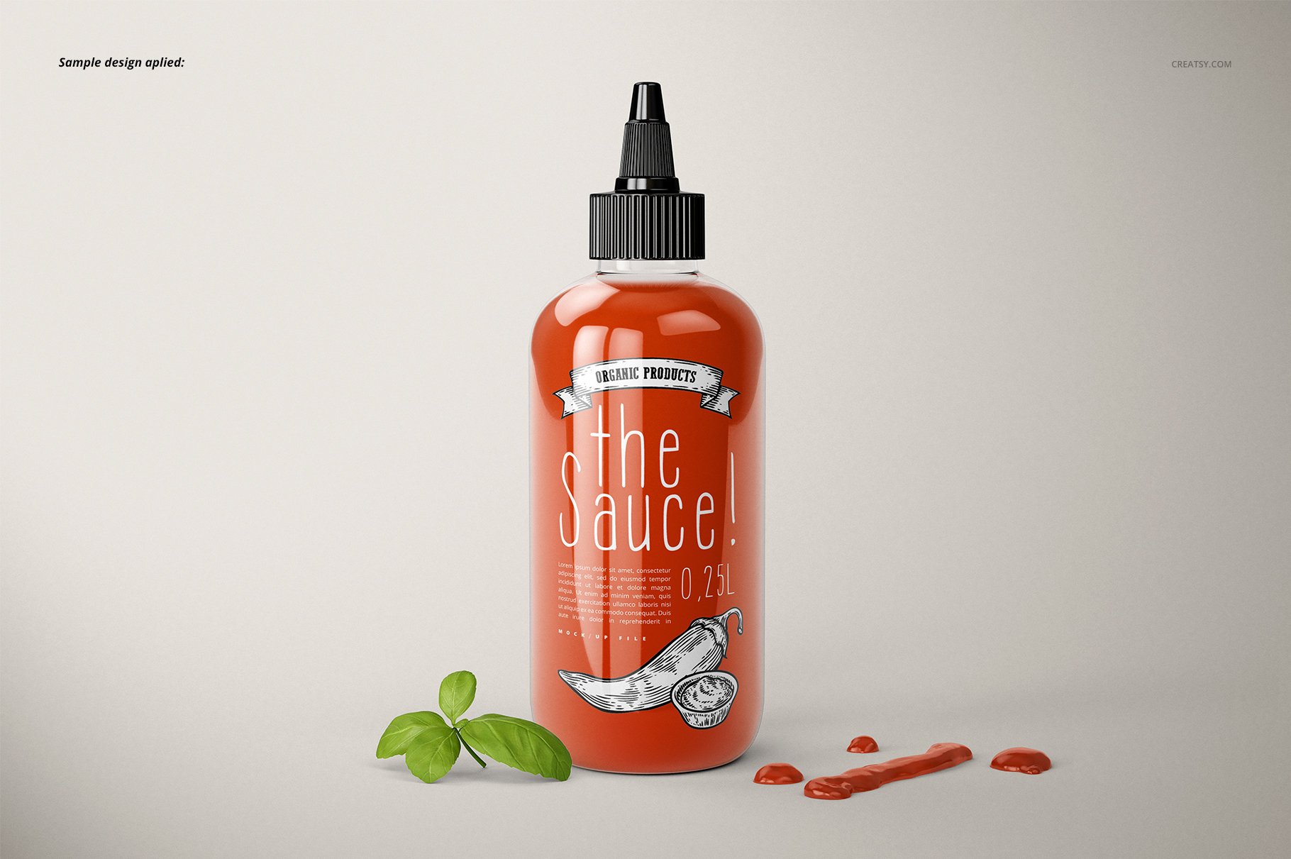 厨房调料沙拉酱番茄酱酱油瓶展示样机 Sauce Bottle Mockup Set插图5