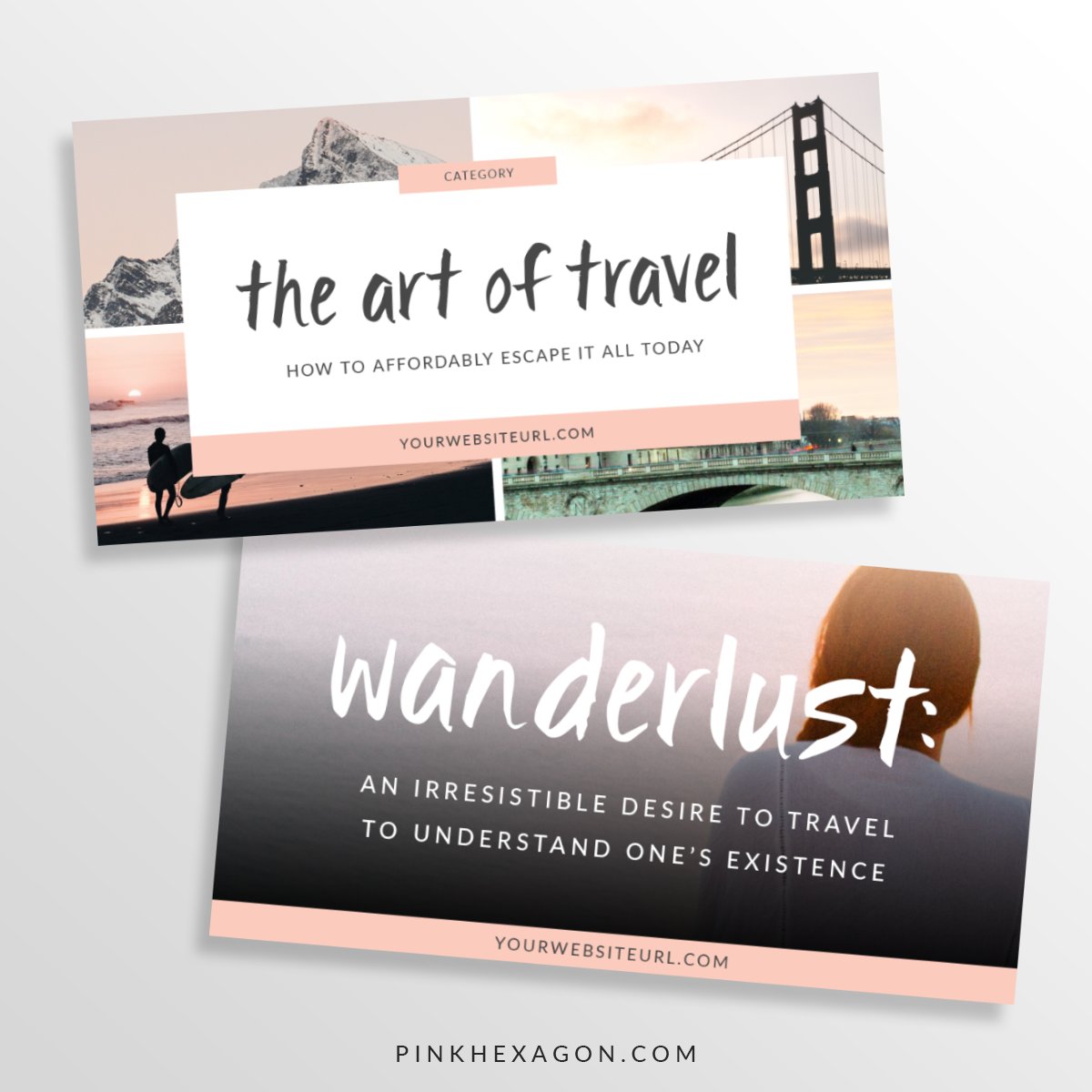 女性旅游摄影照片展示PSD海报Instagram模板 Wanderlust 10 Social Media Templates插图5