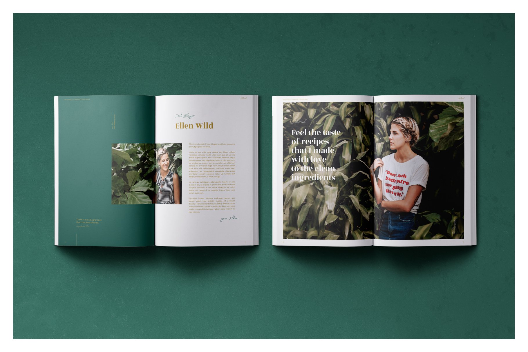绿色烹饪料理男女服装营销INDD画册模板 Green Duo Pack Magazine Templates插图17