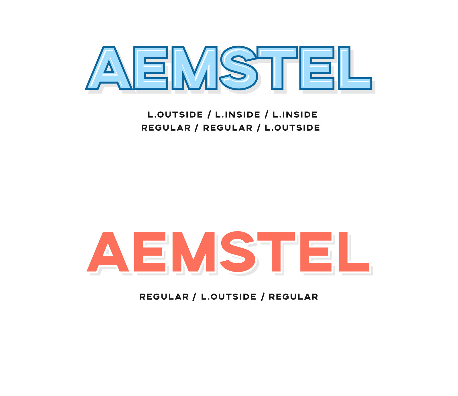 现代时尚3D立体无衬线字体 Aemstel Layered sans serif Font插图5