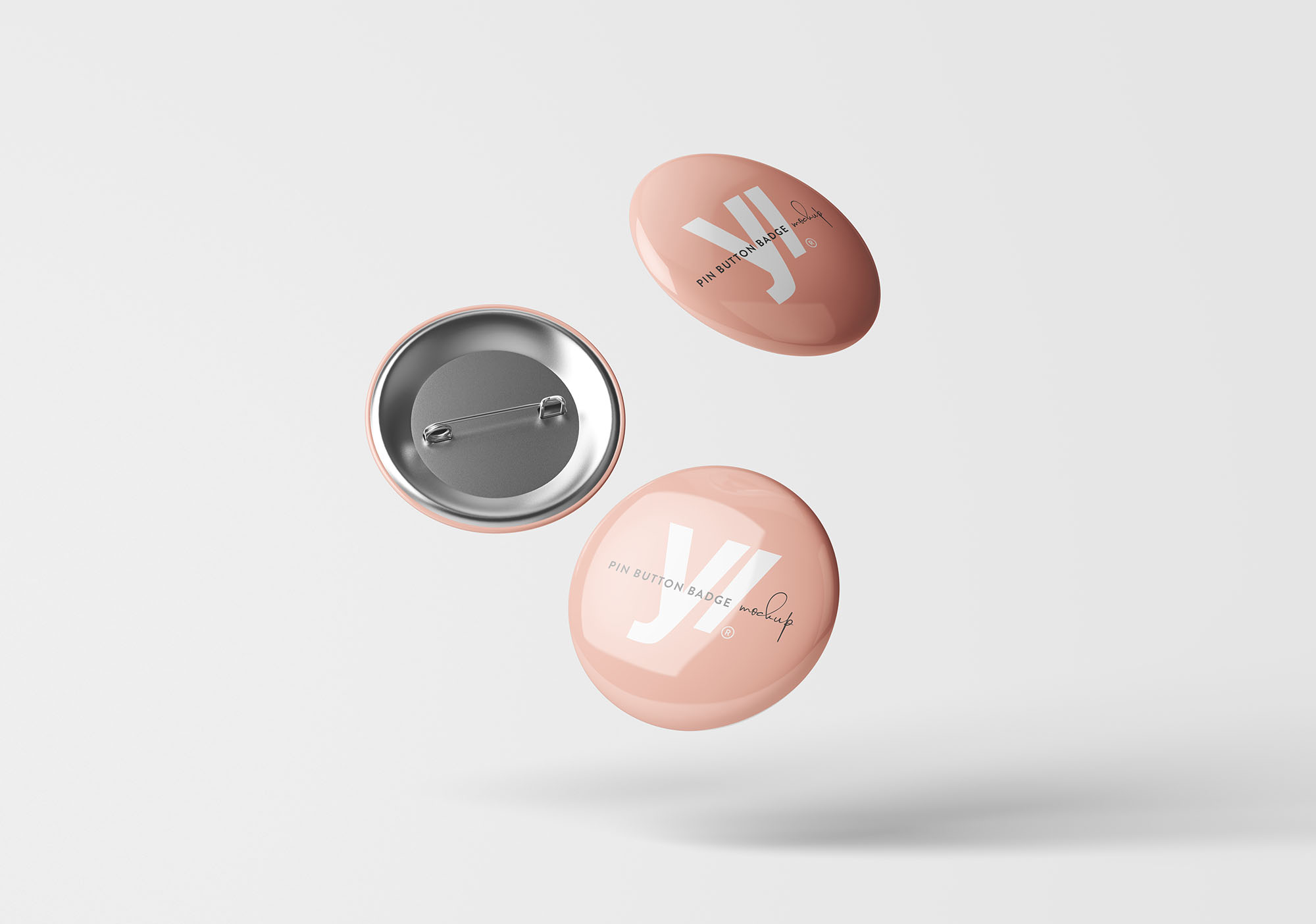 品牌设计提案高级针胸章展示样机 Pin Button Badge Mockup插图5