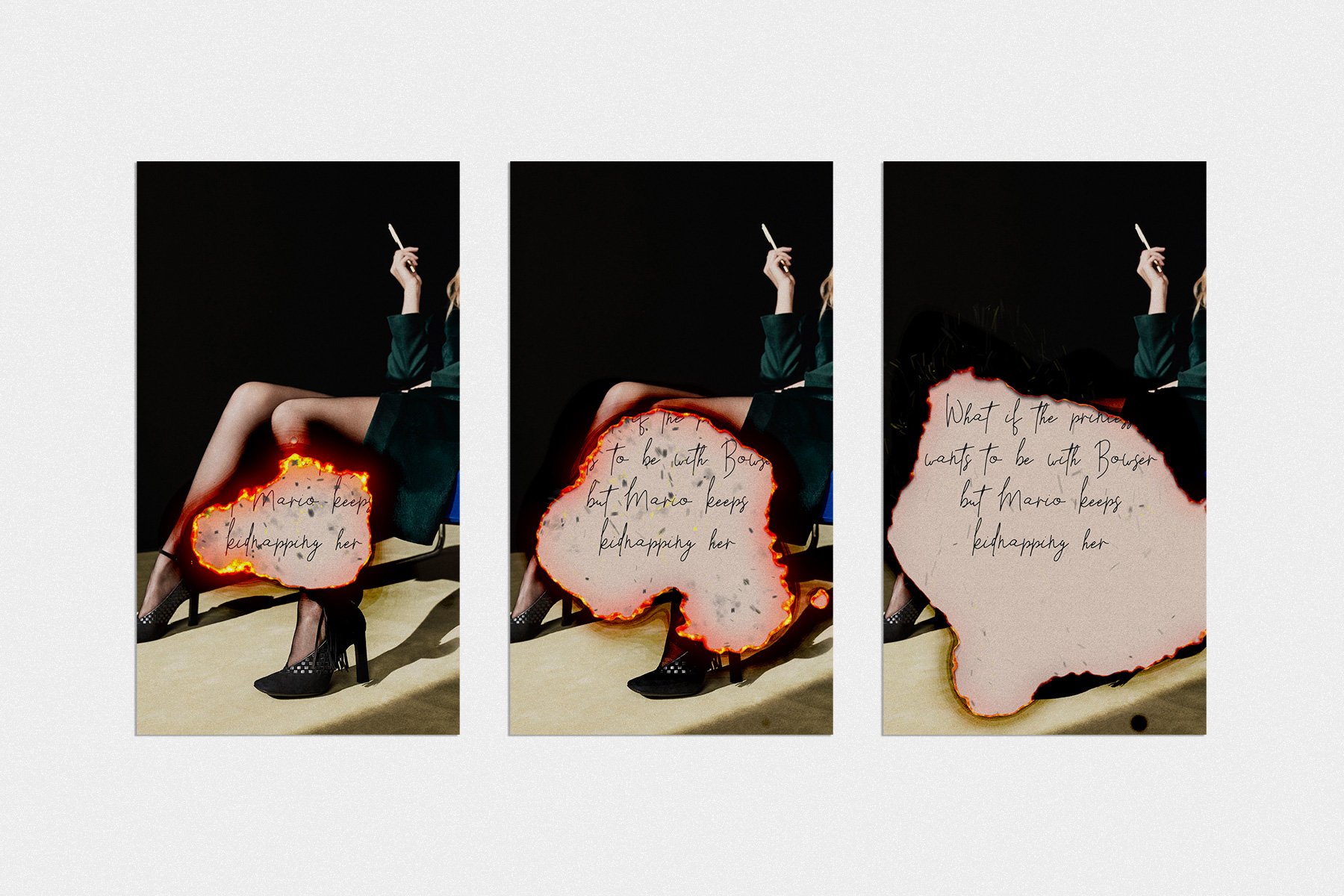 纸张燃烧效果服装营销PSD海报朋友圈Instagram模板 Animated Burning Paper Instagram Stories插图7