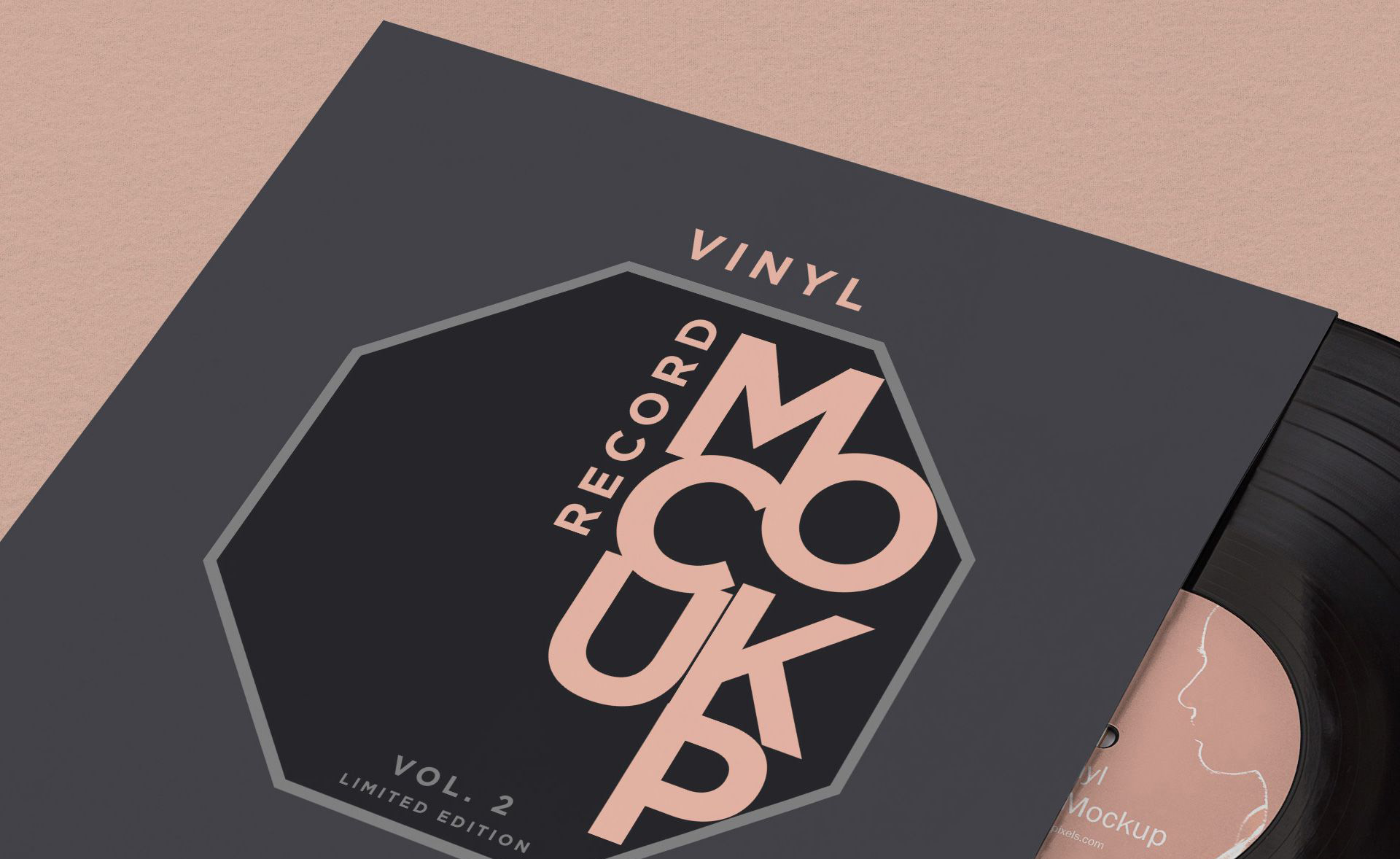 6款高品质唱片CD包装设计展示样机 6 Vinyl Record Mockup插图4