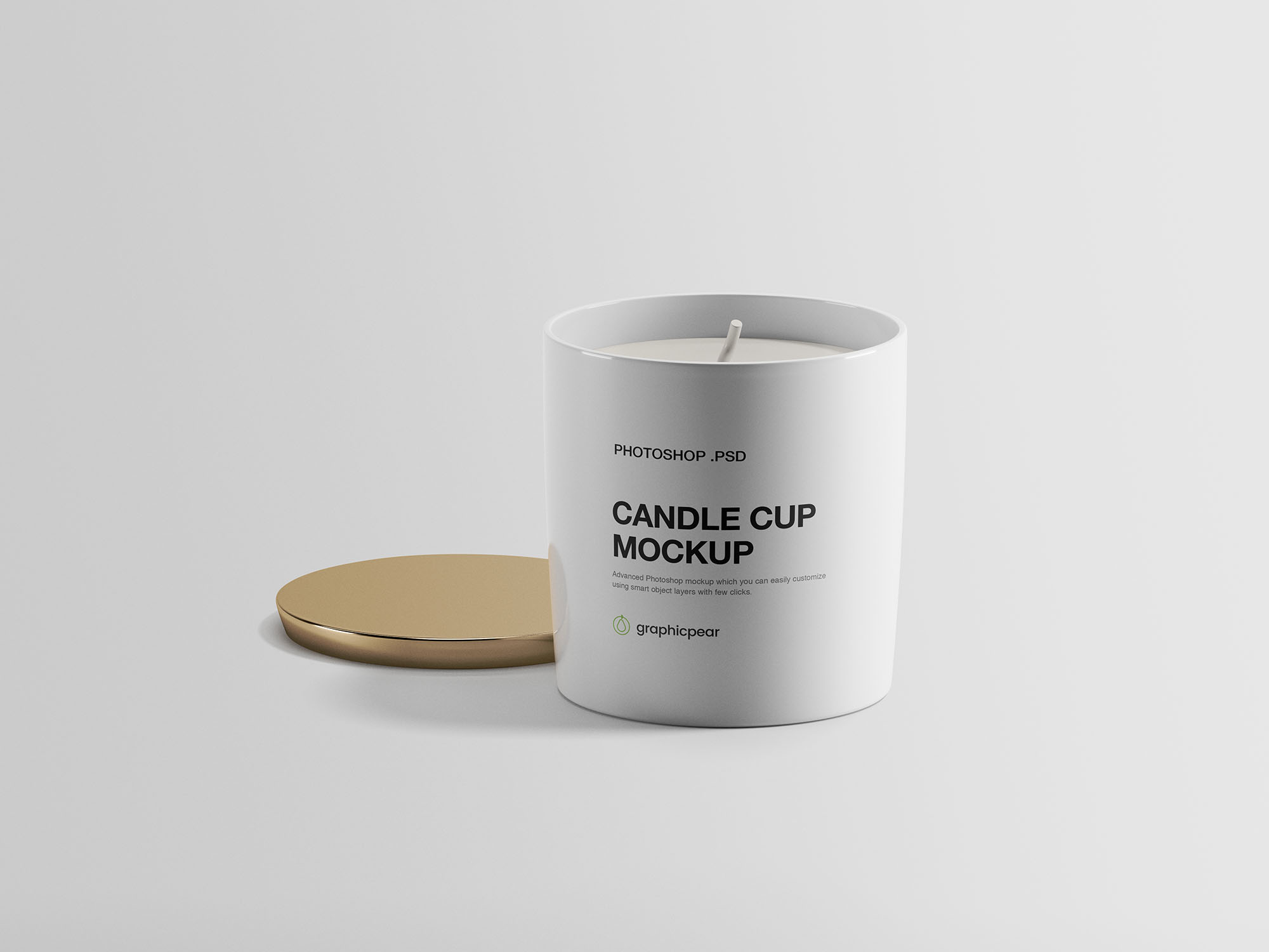 简约品牌VI设计香薰蜡烛瓷杯样机PSD智能贴图模板 Candle Cup Mockup插图