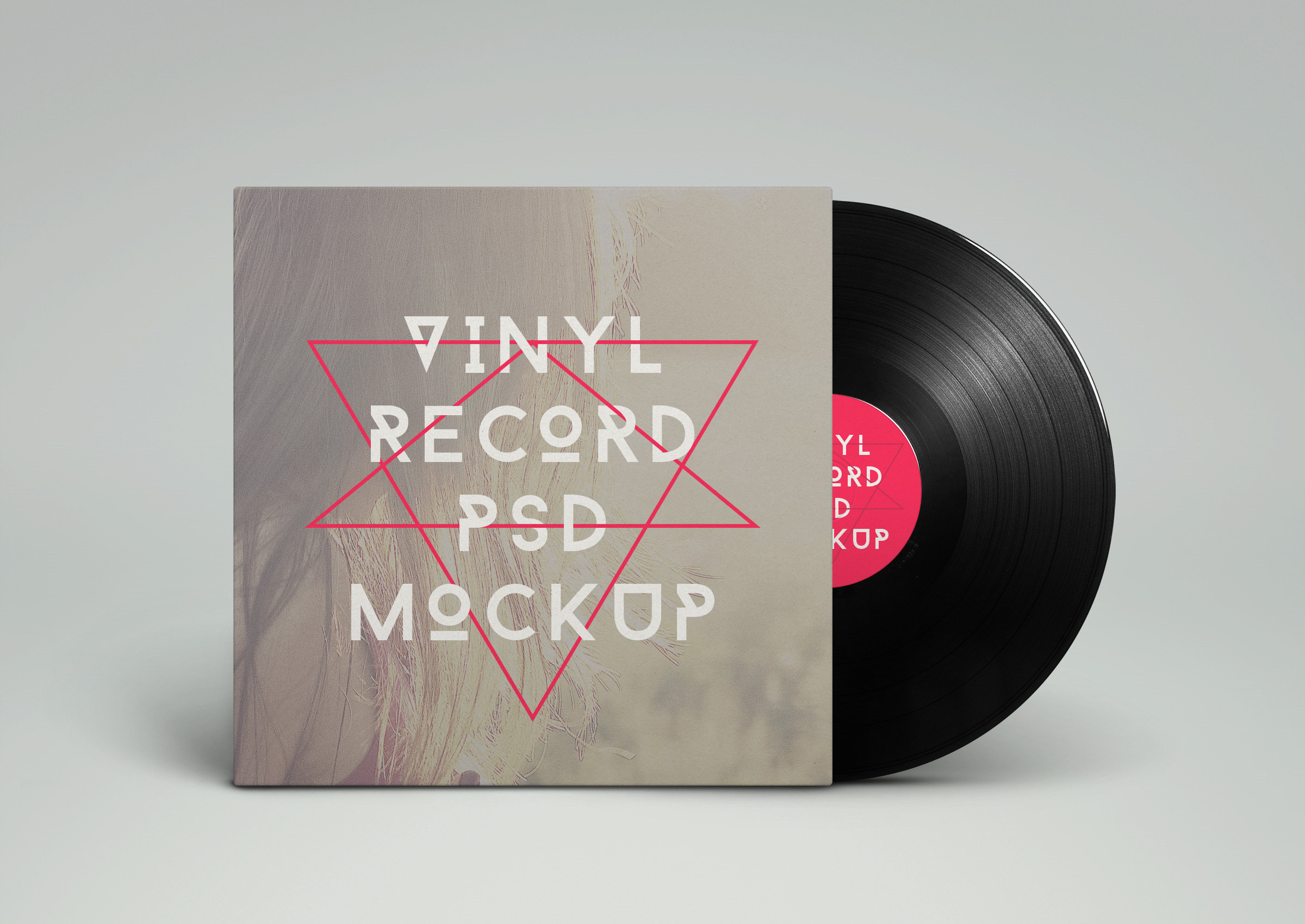 6款高品质唱片CD包装设计展示样机 6 Vinyl Record Mockup插图5