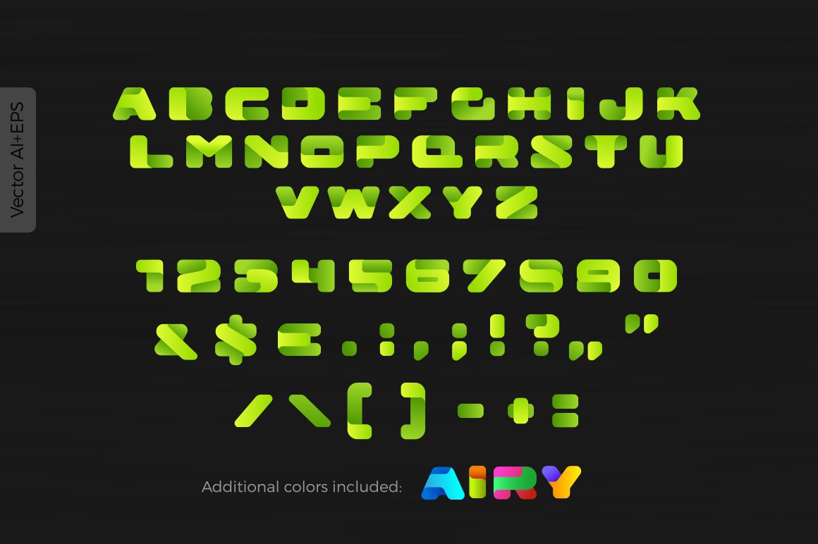 创意3D立体标题徽标Logo设计英文字体安装包 Airy Box Font插图1