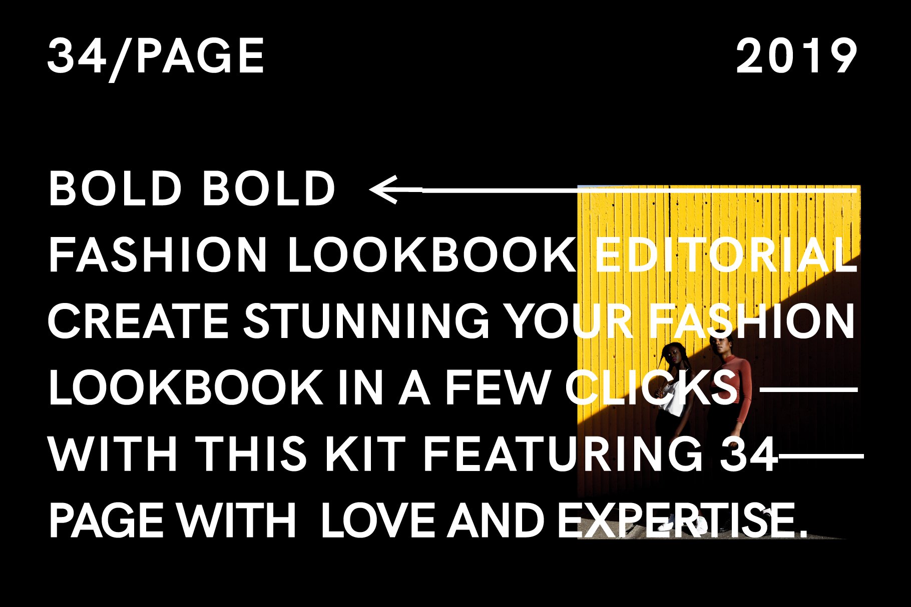 潮流时尚高端服装品牌介绍INDD画册模板 BOLD-Fashion Lookbook插图1