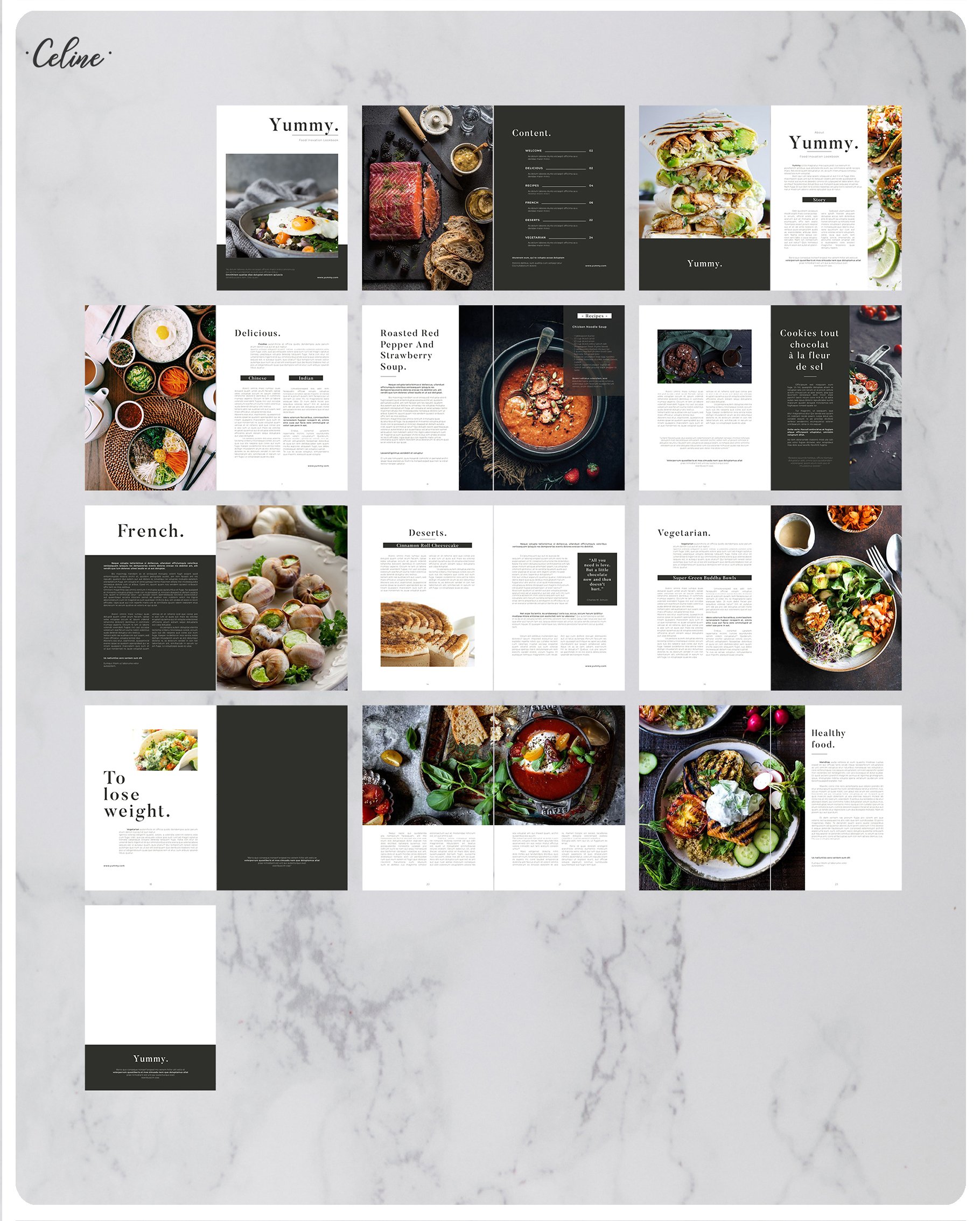 西餐食谱菜单参考书Indd模板 Recipe Lookbook插图7