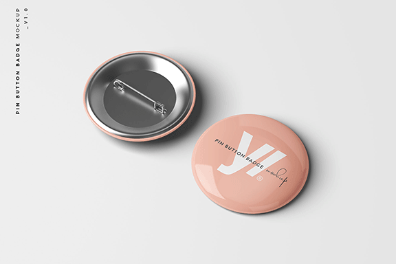 品牌设计提案高级针胸章展示样机 Pin Button Badge Mockup插图6