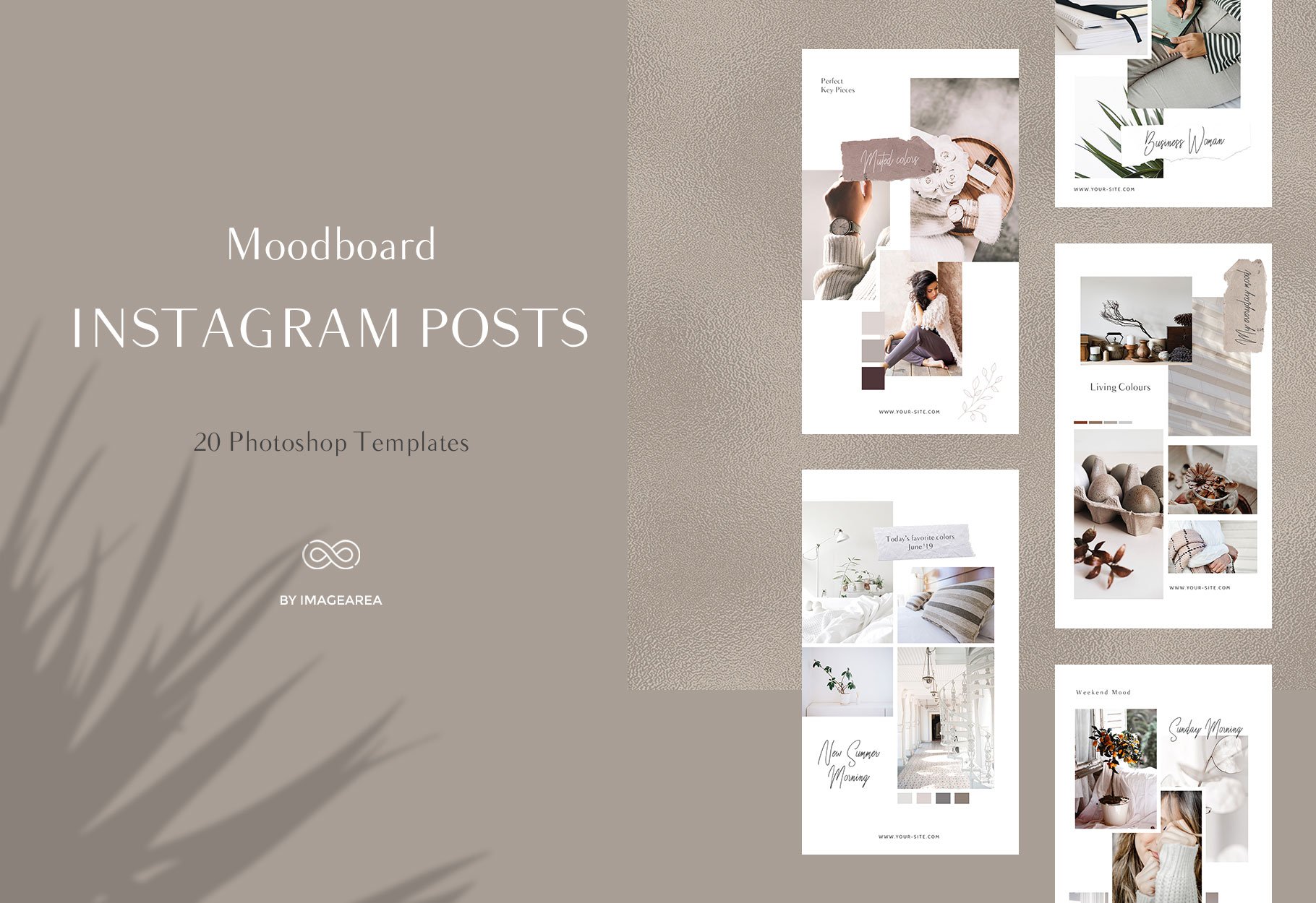 时尚简约女性服装电商营销PSD海报朋友圈INS风模板 Moodboard – Instagram Stories插图