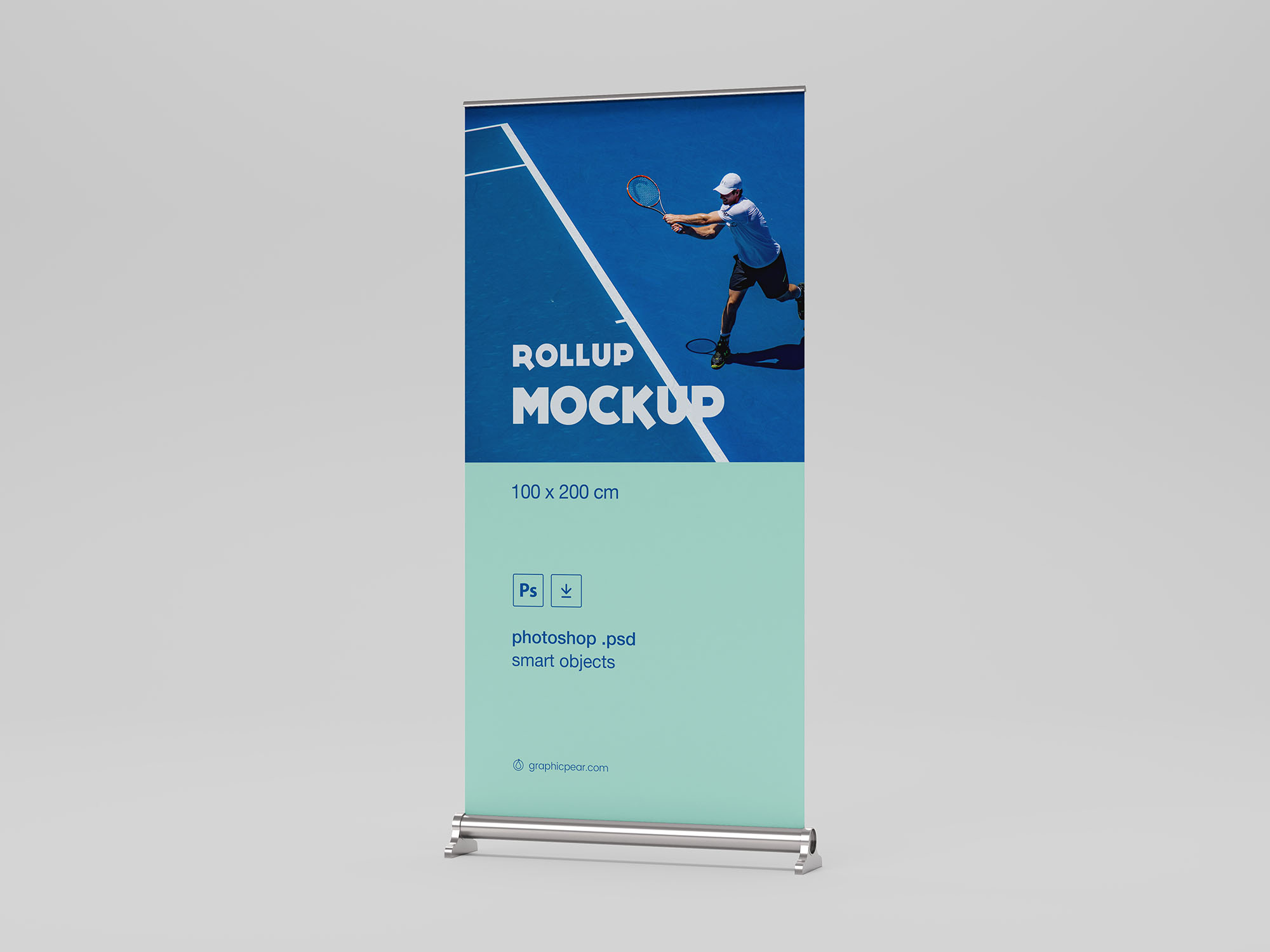 100x200cm易拉宝设计展示样机 rollup mockup 100 x 200cm