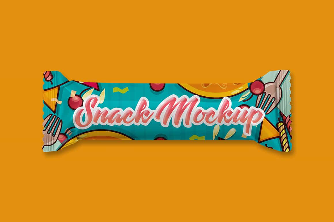 逼真巧克力棒糖果包装外观设计效果图样机模板snackbarmockup