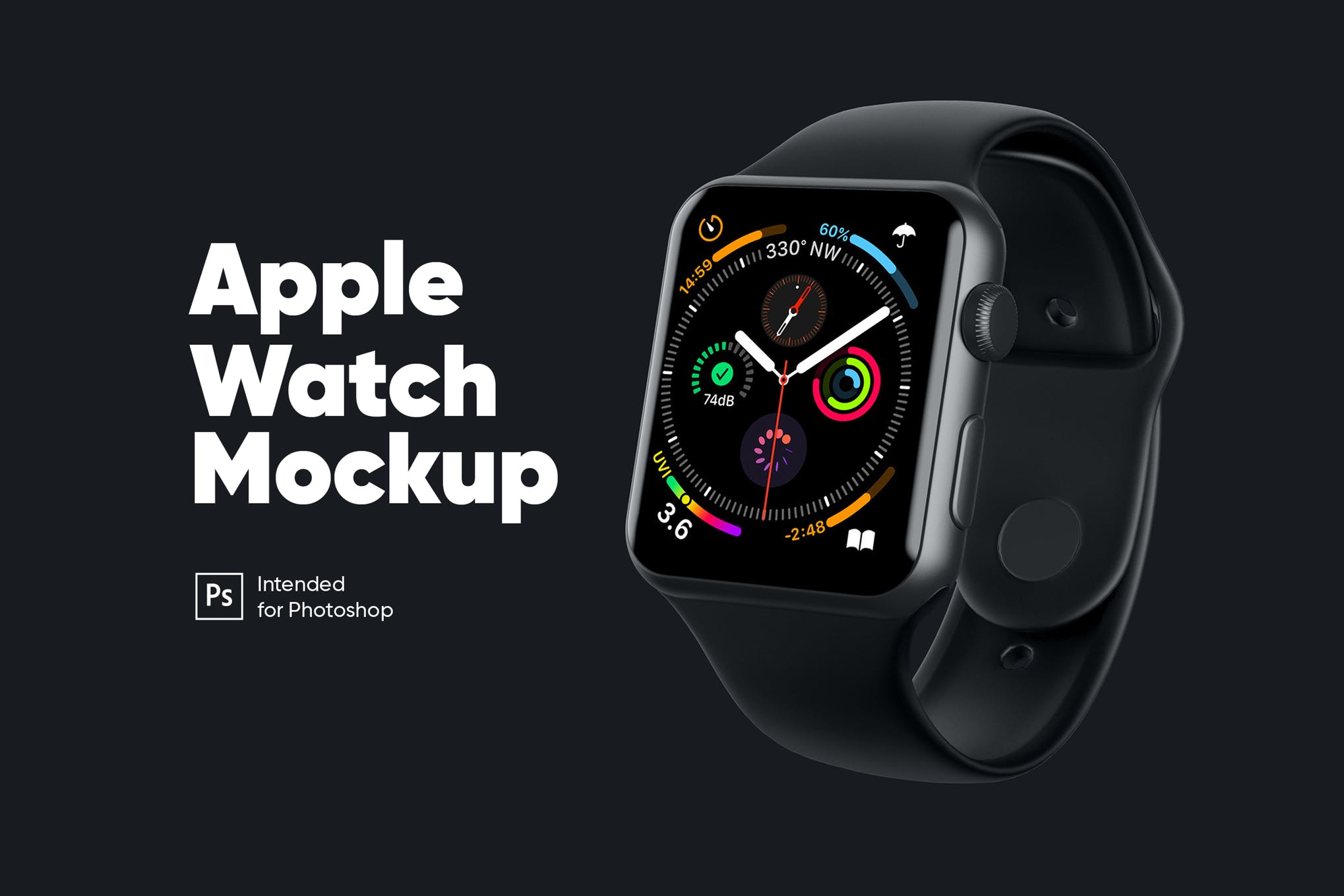 苹果iwatch智能手表设计外观效果图样机模板 apple watch mockup