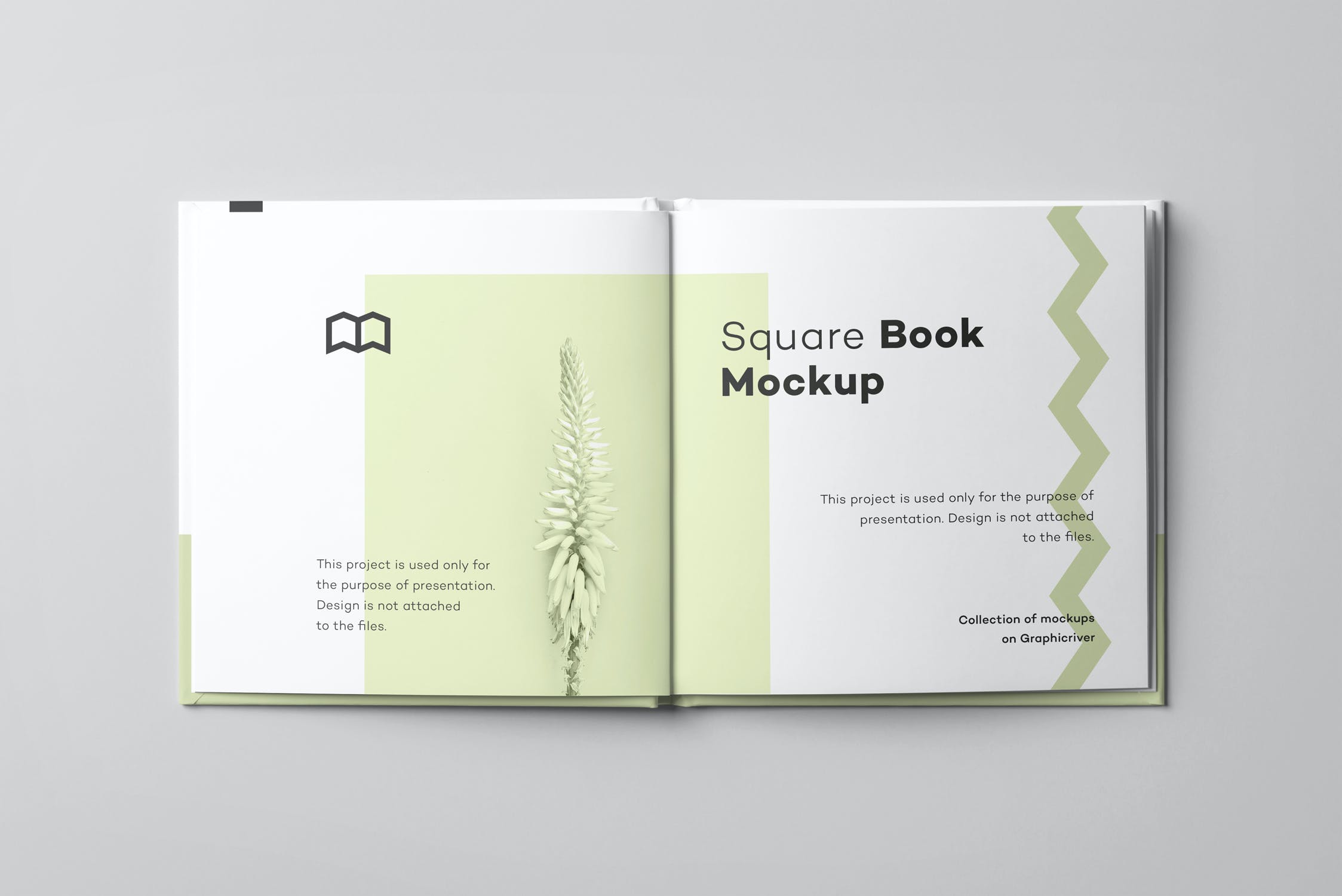 正方形精装书画册设计样机模板 square book mockup 2