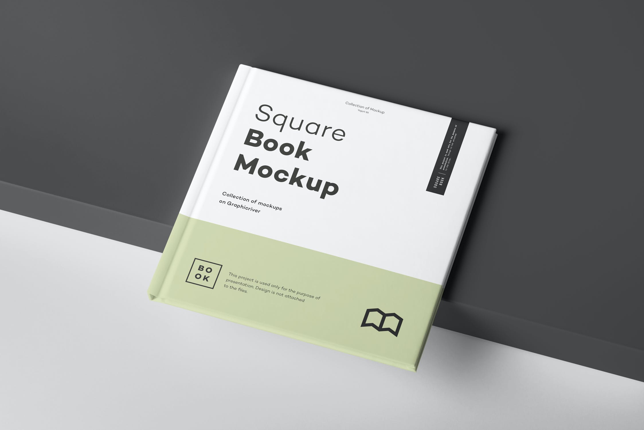 正方形精装书画册设计样机模板 square book mockup 2