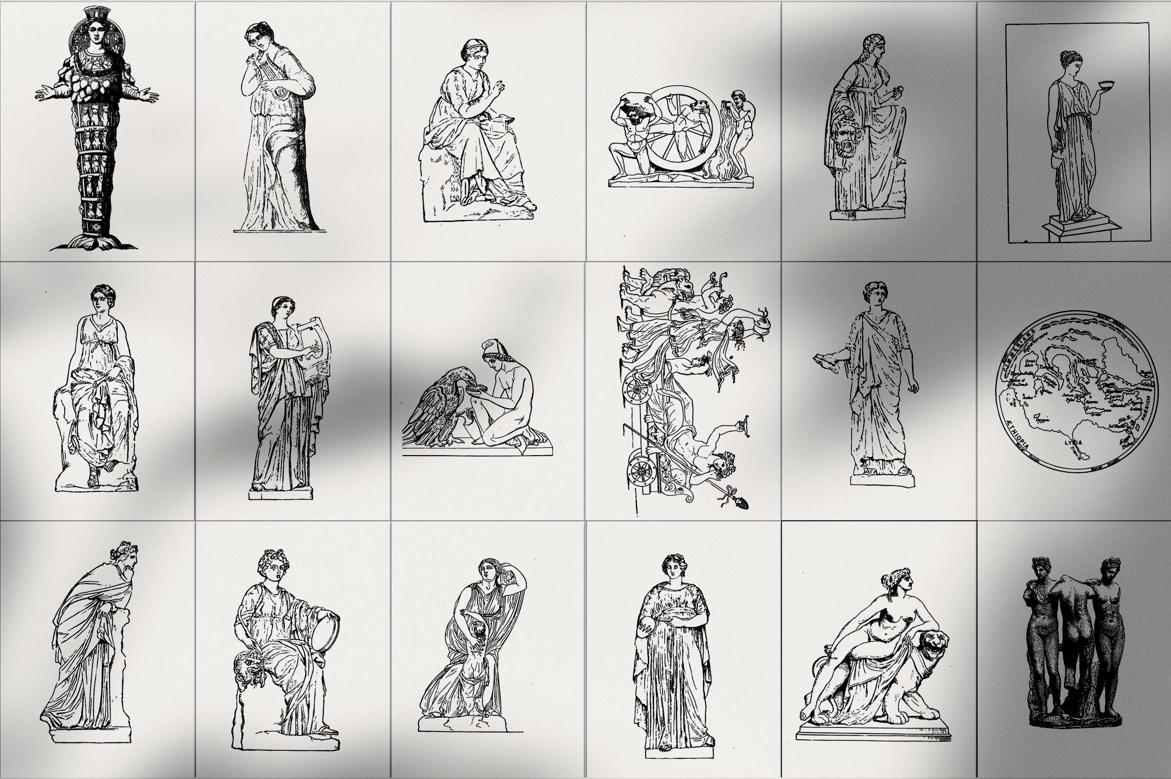 65款手绘古希腊神话人物矢量插画ellenia–greekmythologyset