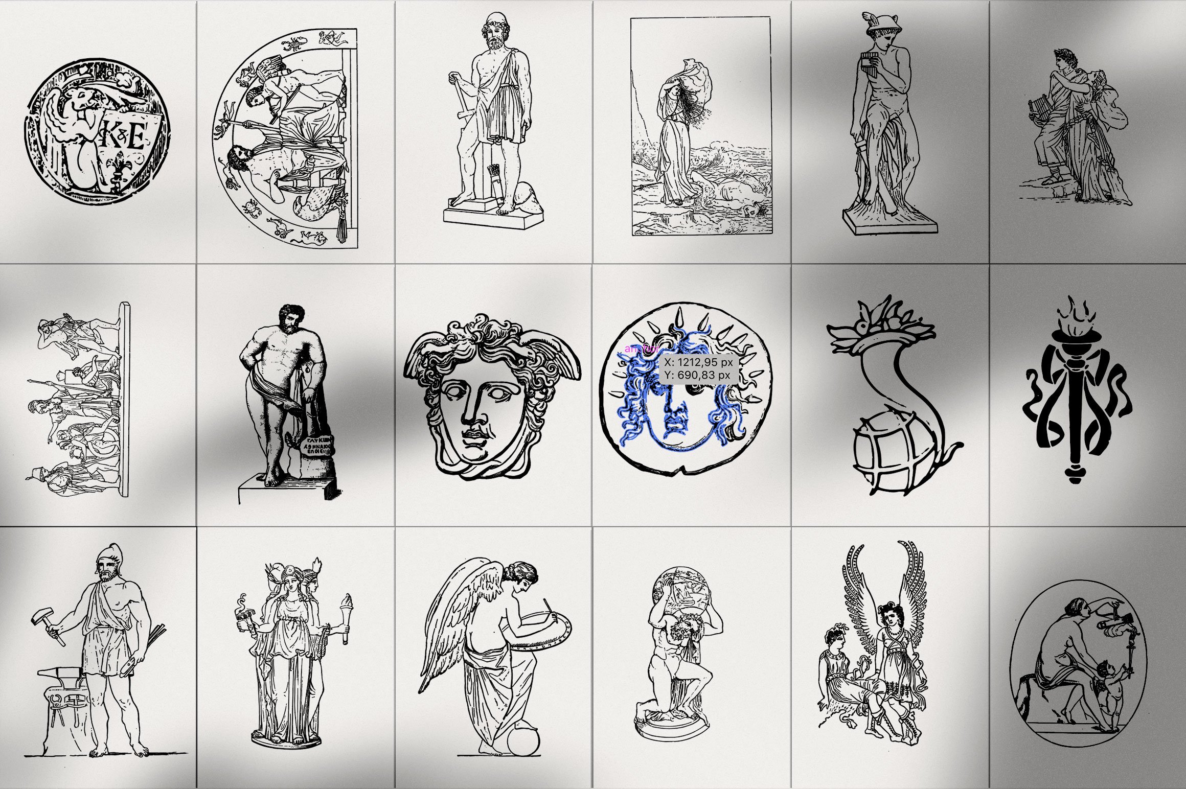 65款手绘古希腊神话人物矢量插画ellenia–greekmythologyset