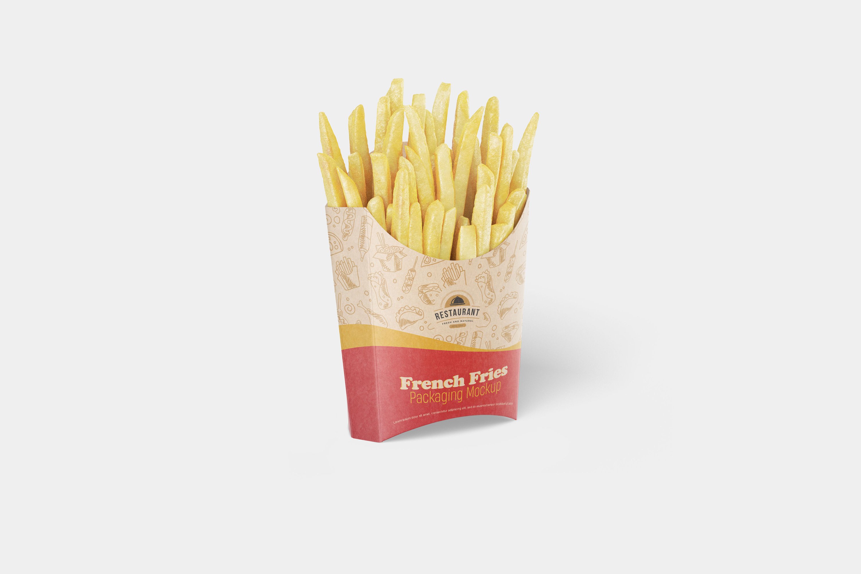 炸薯条包装盒样机模板frenchfriespackagingmockup