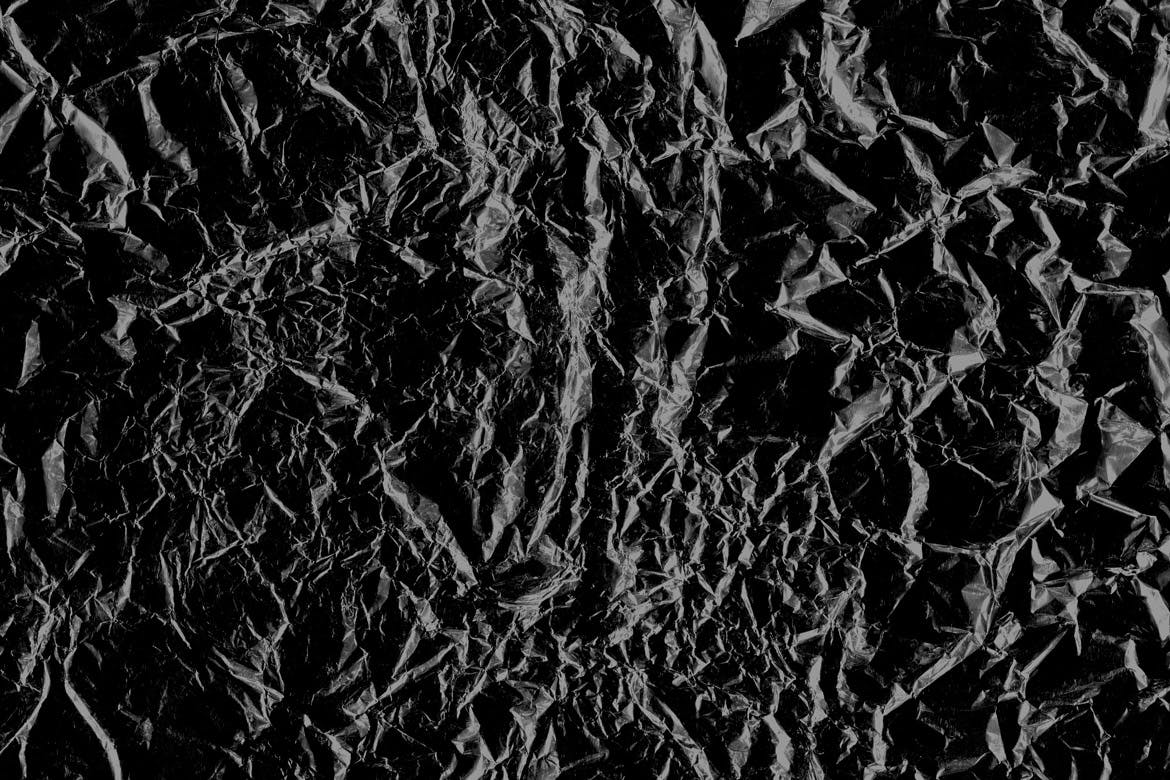 30款黑色褶皱塑料铝箔背景纹理 black crumpled textures