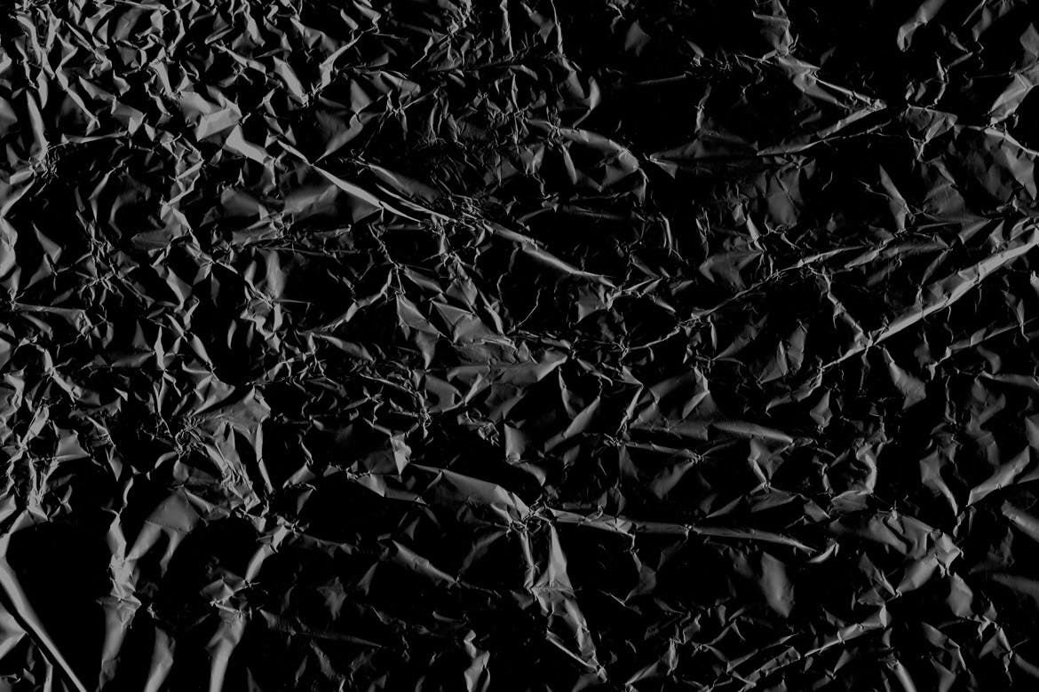 30款黑色褶皱塑料铝箔背景纹理 black crumpled textures