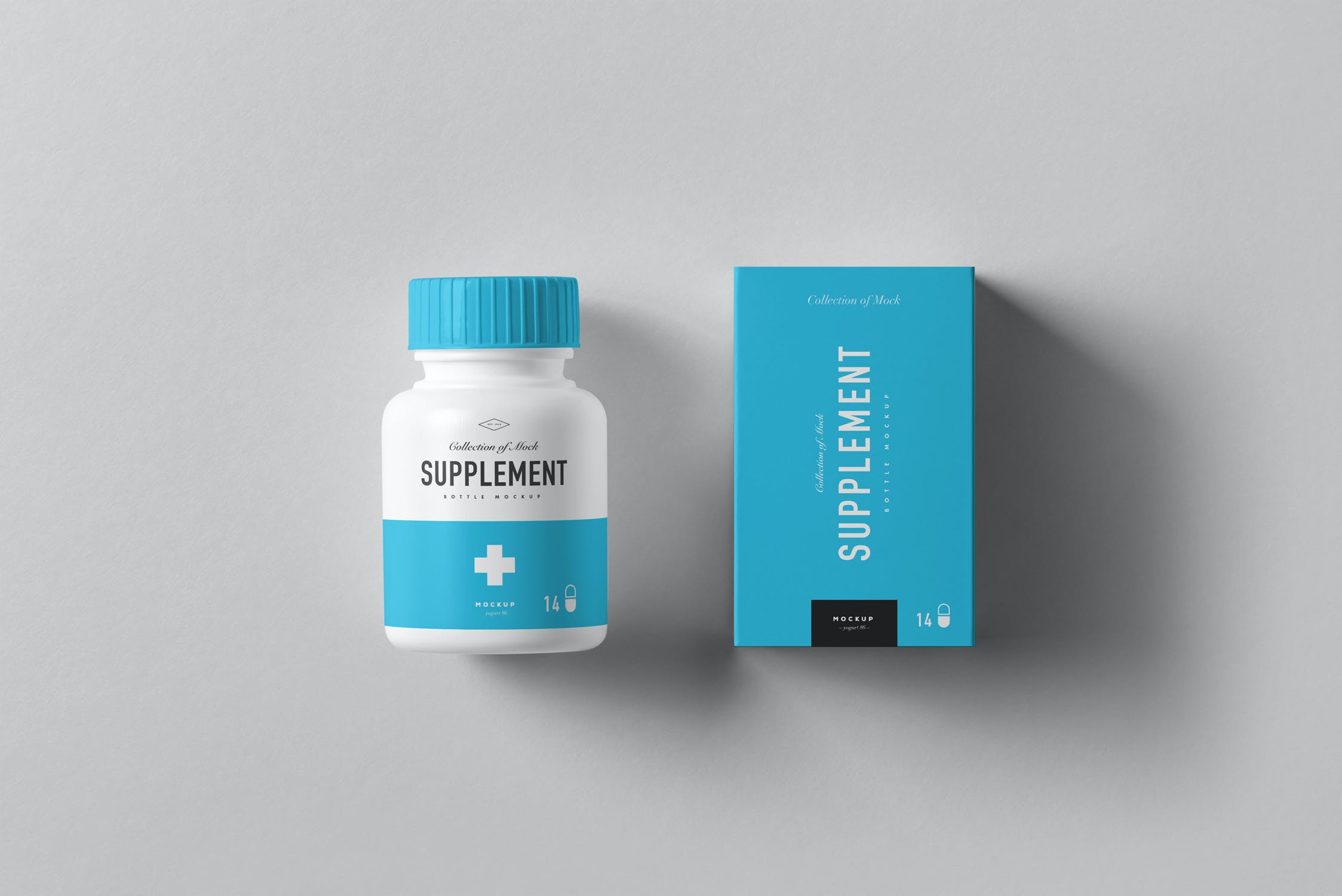 医疗药瓶包装盒样机模板 supplement jar & box mockup 8