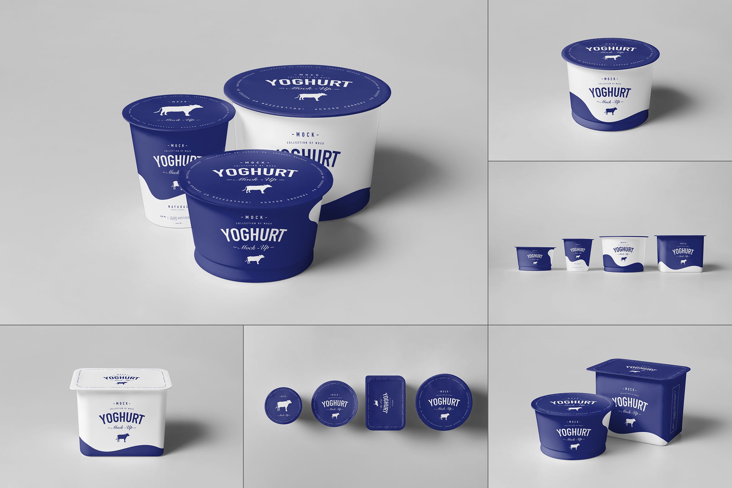 8款酸奶包装盒设计展示样机模板yoghurtcupmockup3