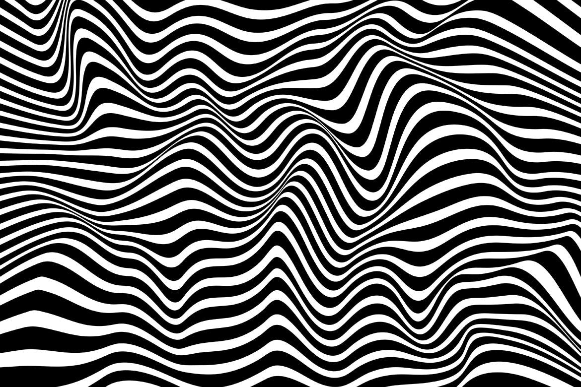 10款黑白条纹波形矢量背景纹理blackandwhitestripedwavesvector
