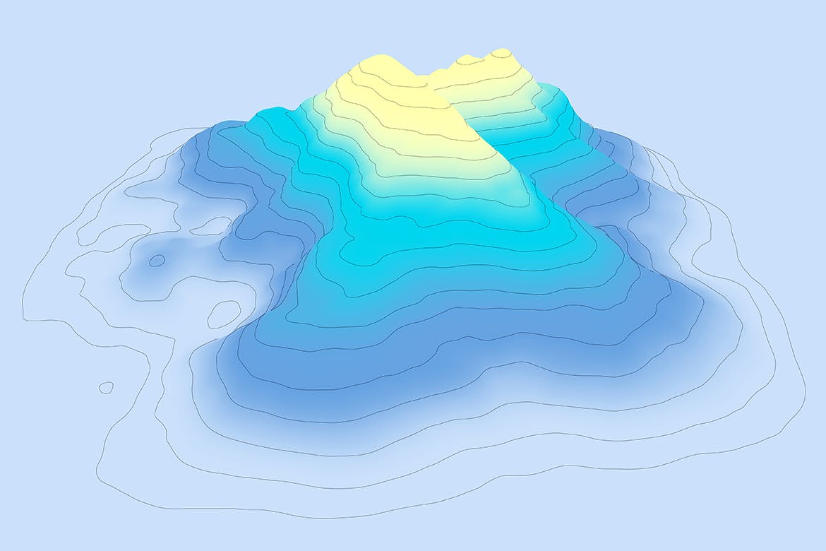 10款抽象等高线渐变山谷丘陵图片背景素材 landscape elevation map