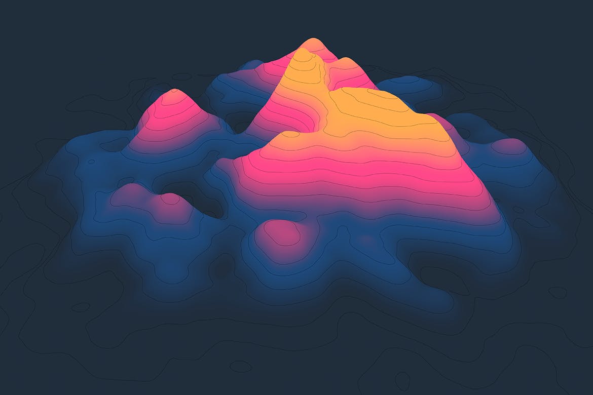 10款抽象等高线渐变山谷丘陵图片背景素材landscapeelevationmap