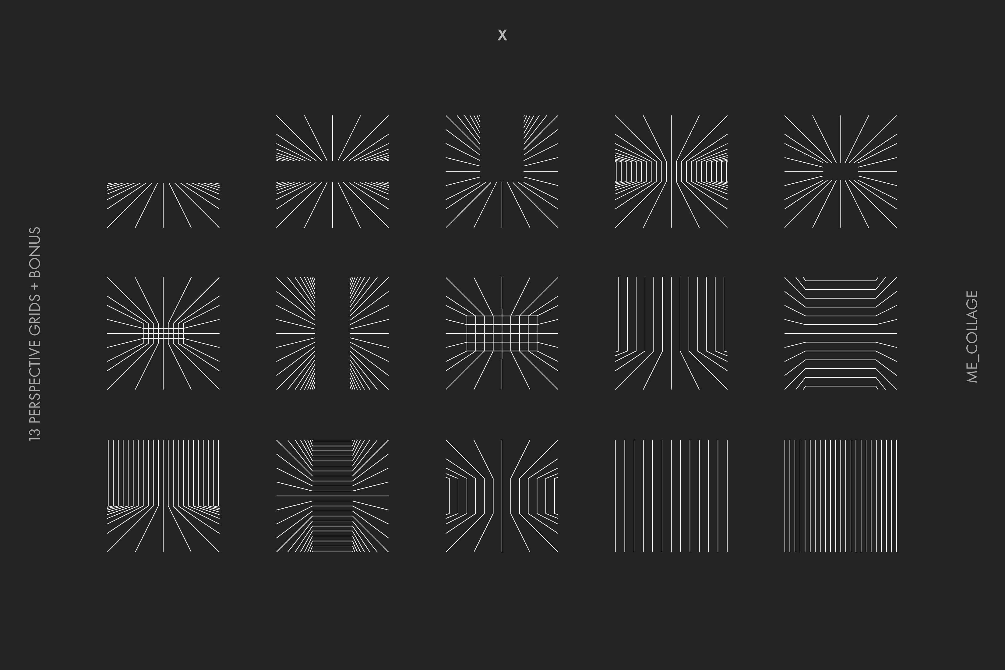 13个透视网格矢量图形素材grid01–13vectorperspectivegrids