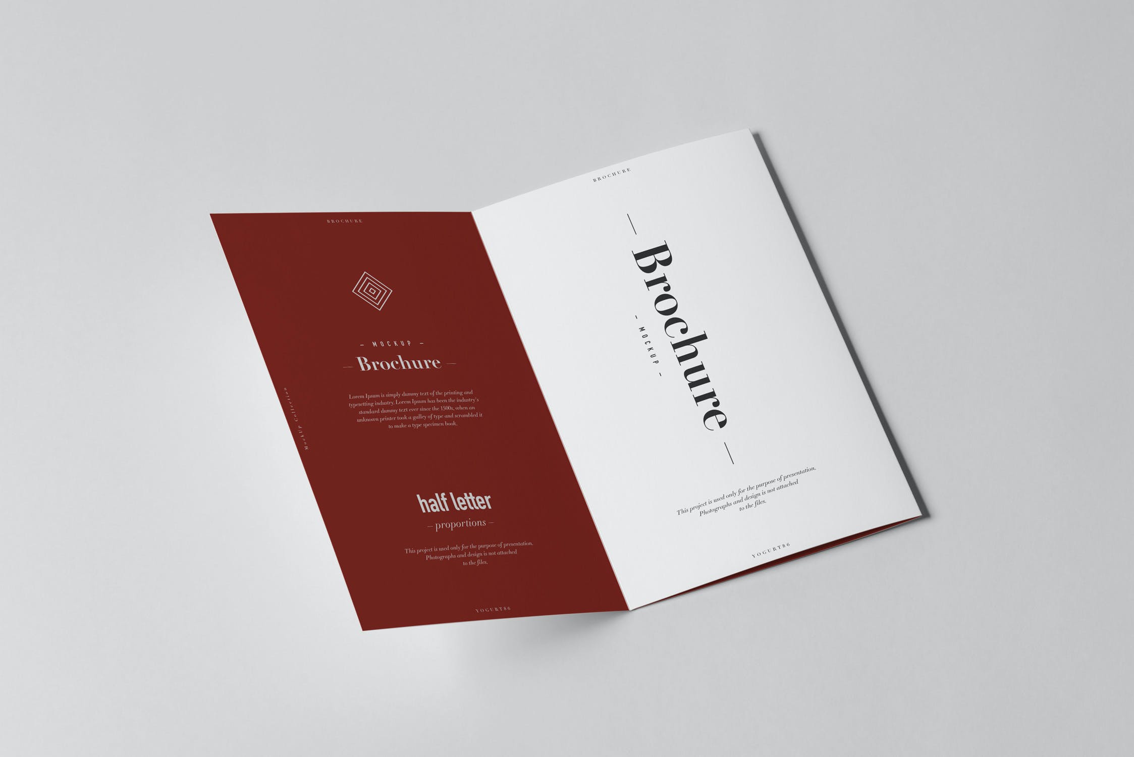 10款三折页小册子设计展示样机模板 tri-fold half letter brochure