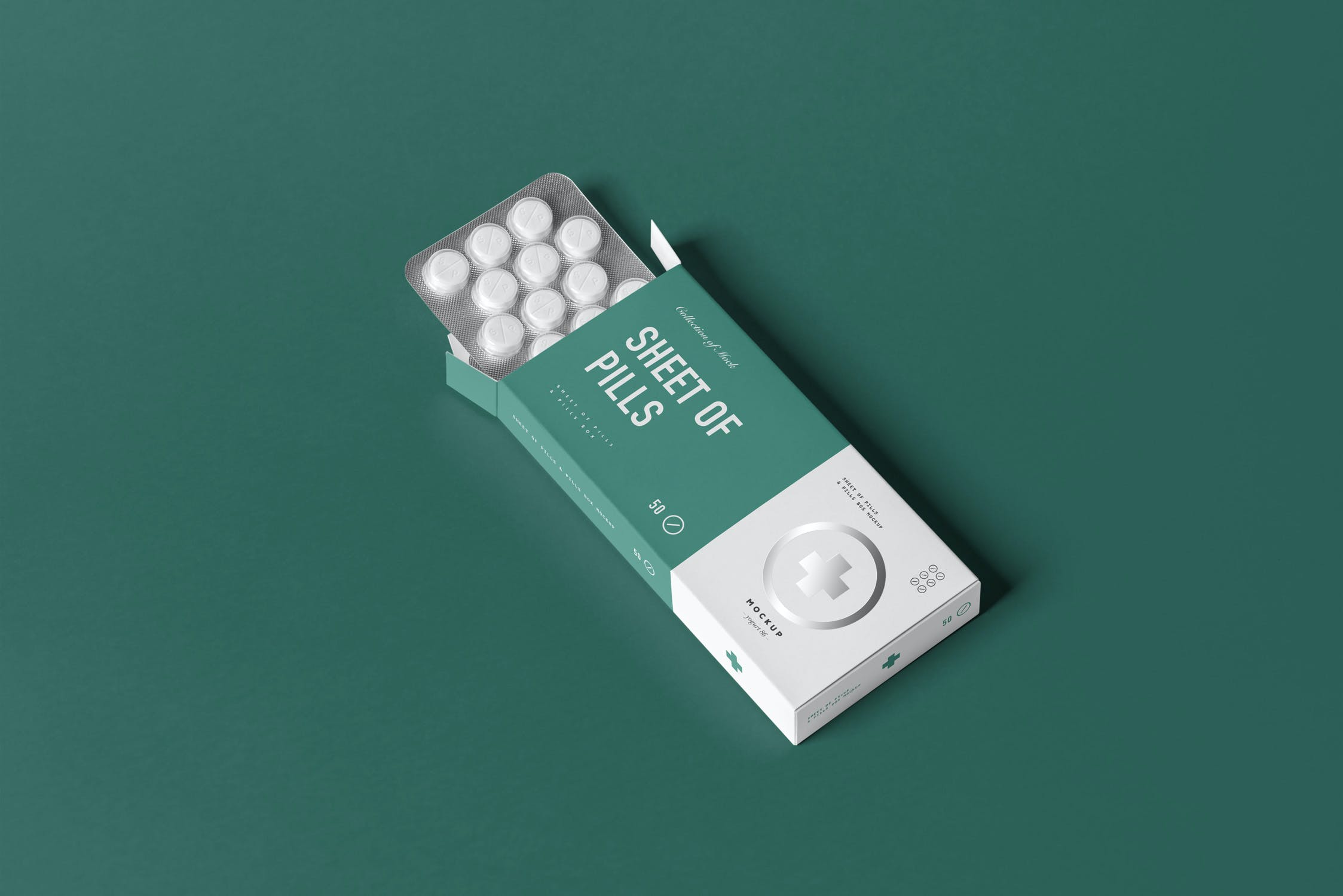 8款医疗药片包装盒设计展示样机模板 pills box mockup