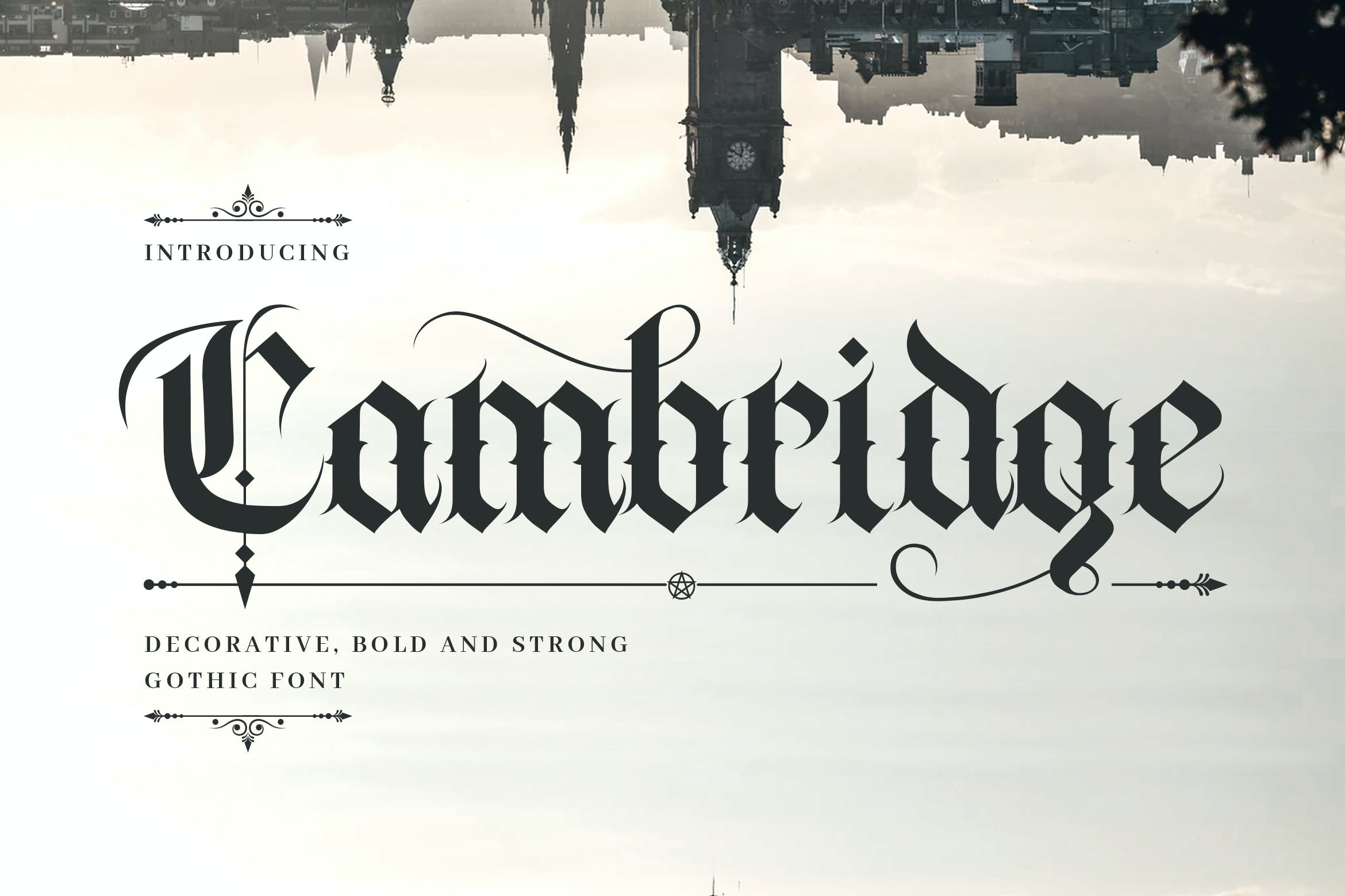 经典复古哥特风格海报品牌logo设计衬线英文字体素材cambridge–bold