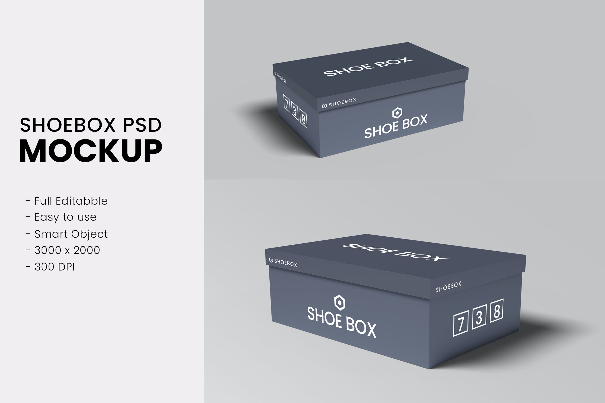极简鞋盒设计展示贴图样机模板shoeboxmockupsvol01