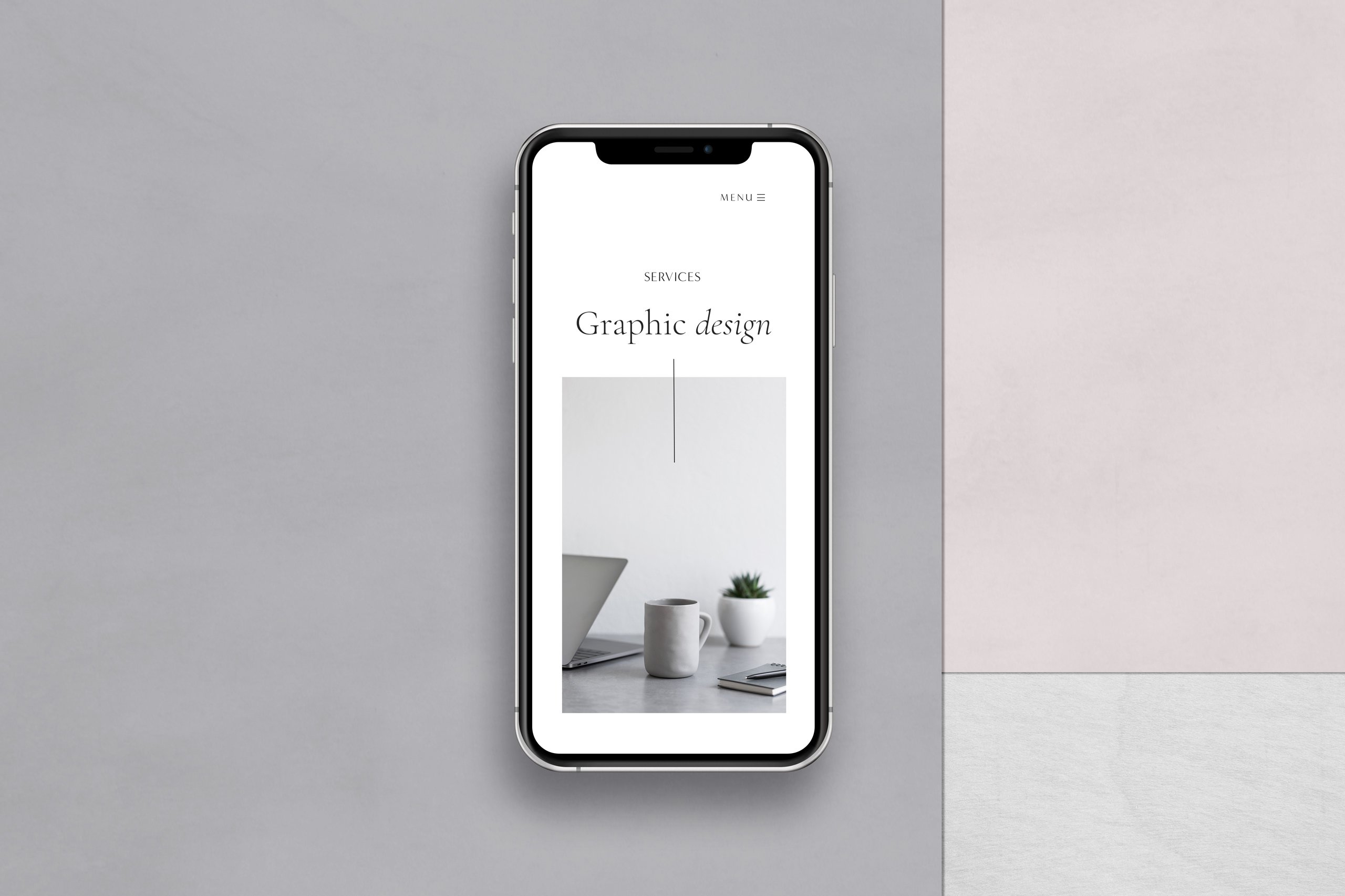 优雅带阴影苹果手机iphone屏幕演示样机psd模板ava–iphonemockup