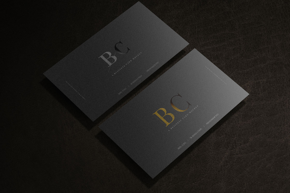 黑色商务名片卡片设计贴图样机darkbusinesscardmockups