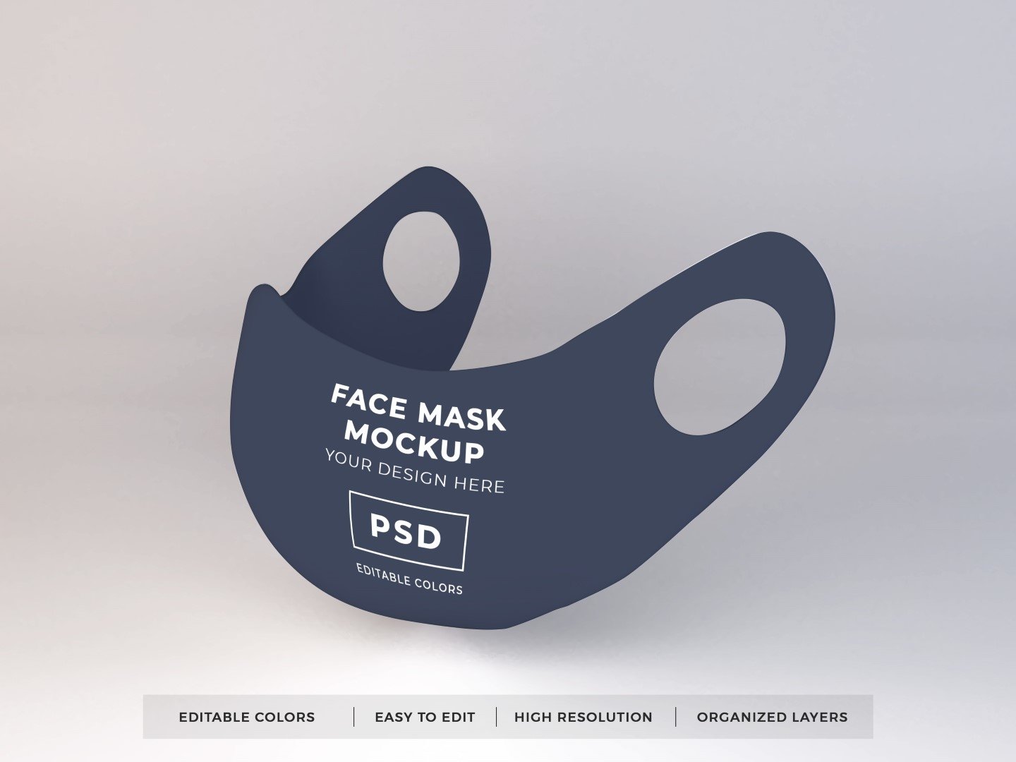 10个医用防护面罩口罩设计贴图样机facemaskmockuptemplatebundlevol1