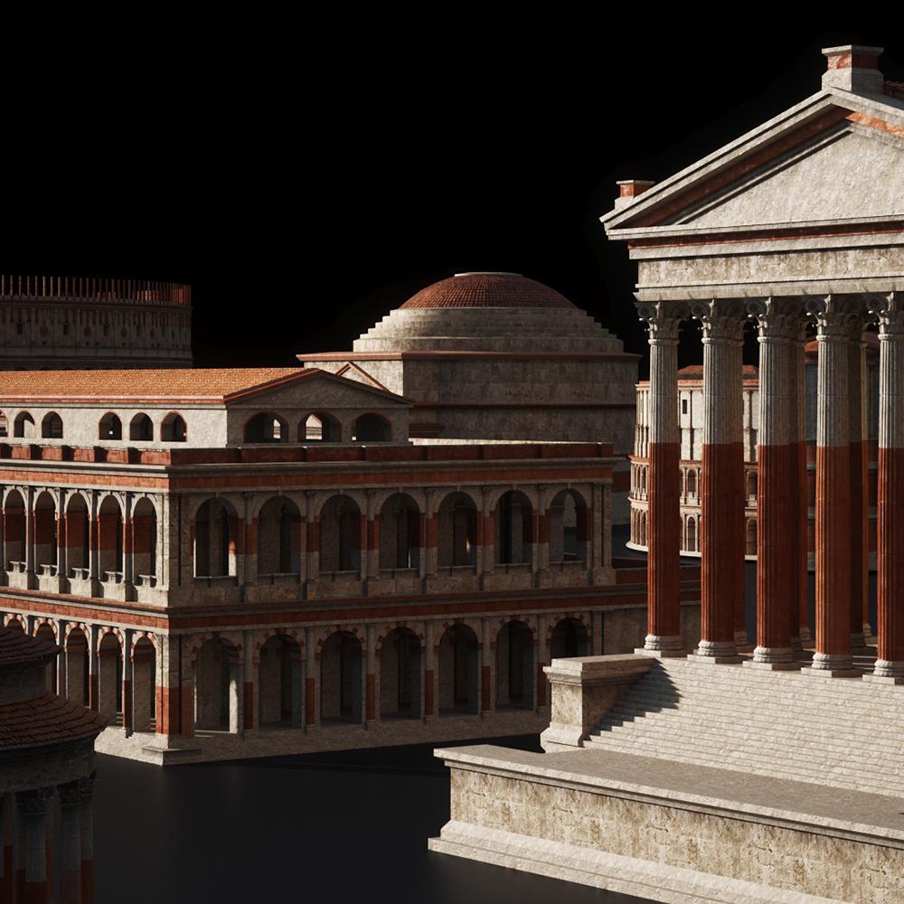 复古古罗马风游戏城市建筑设计3d模型素材kitbash3d–romanempire