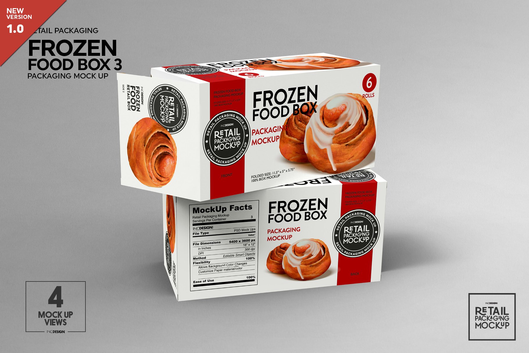 冷冻食品包装纸盒设计ps贴图样机模板 retail frozen food packaging3