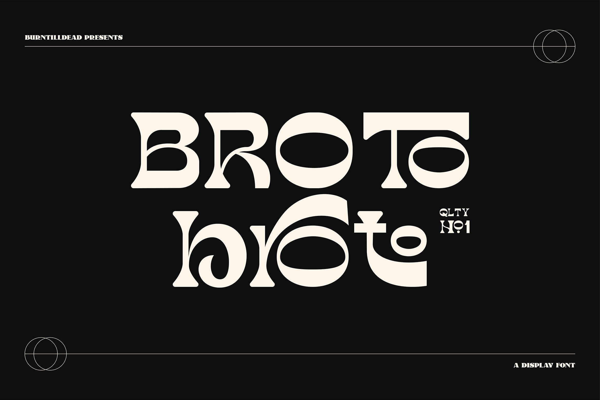 现代逆反差品牌标识标题设计无衬线英文字体素材broto–displayfont