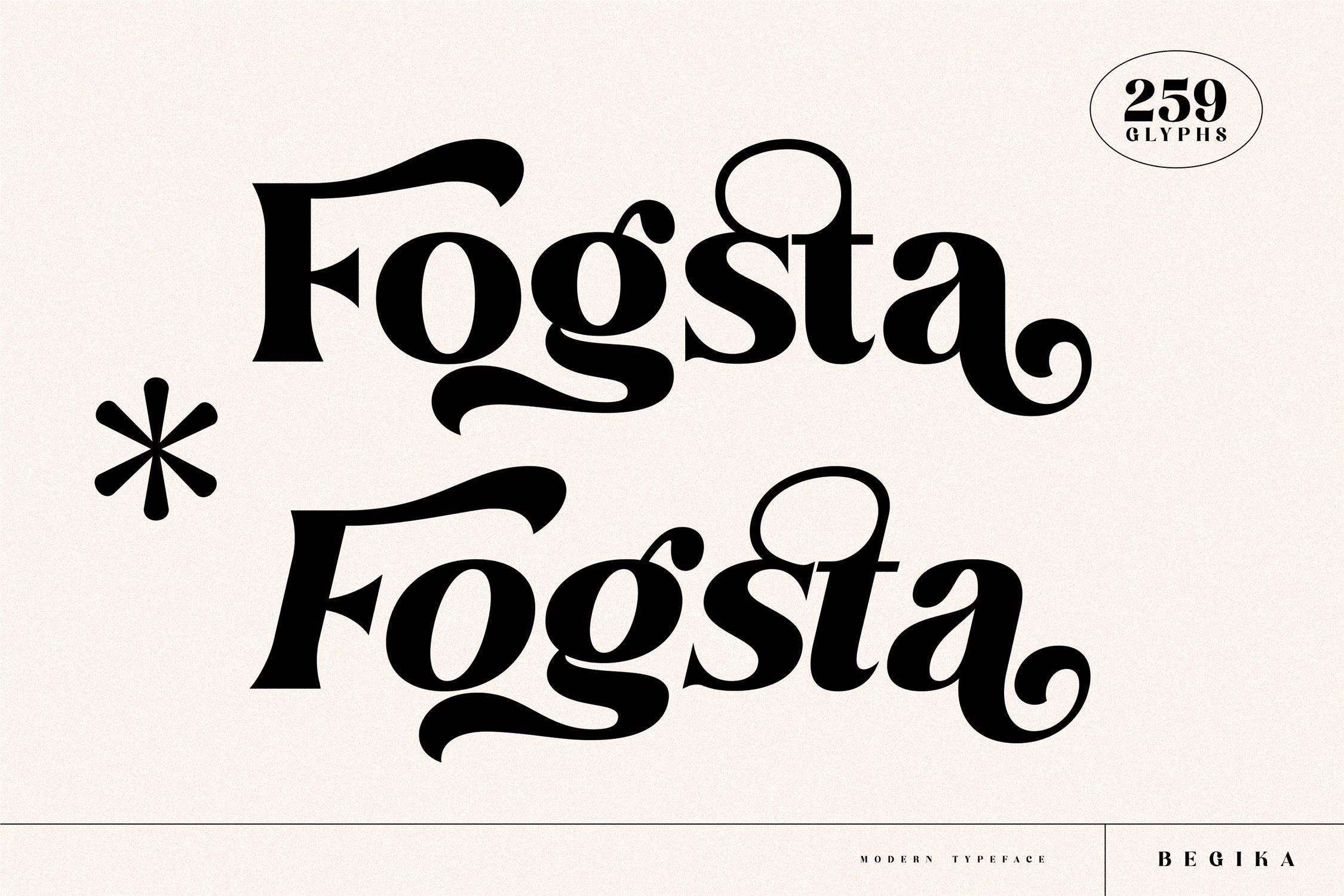 现代海报标识品牌设计衬线英文字体 fogsta modern serif font ls