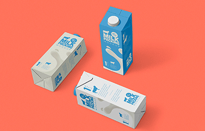 罐装牛奶盒包装设计样机模板 Milk Carton Mockup